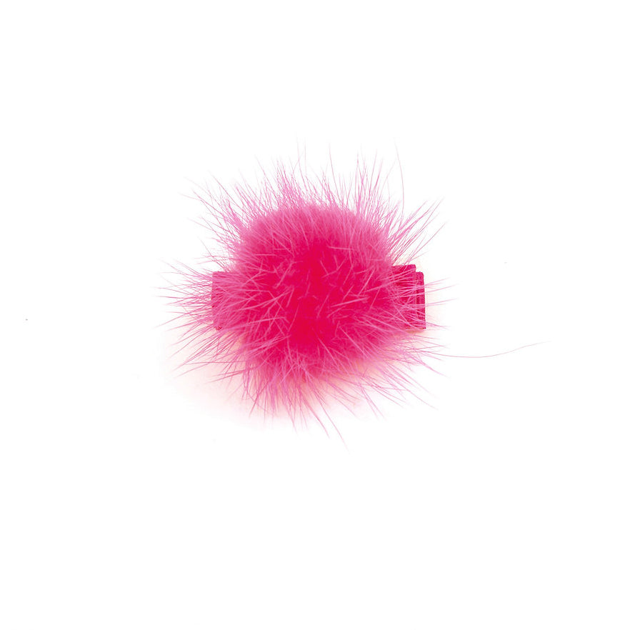 Olilia-Small Mink Puff Clip-Azalea
