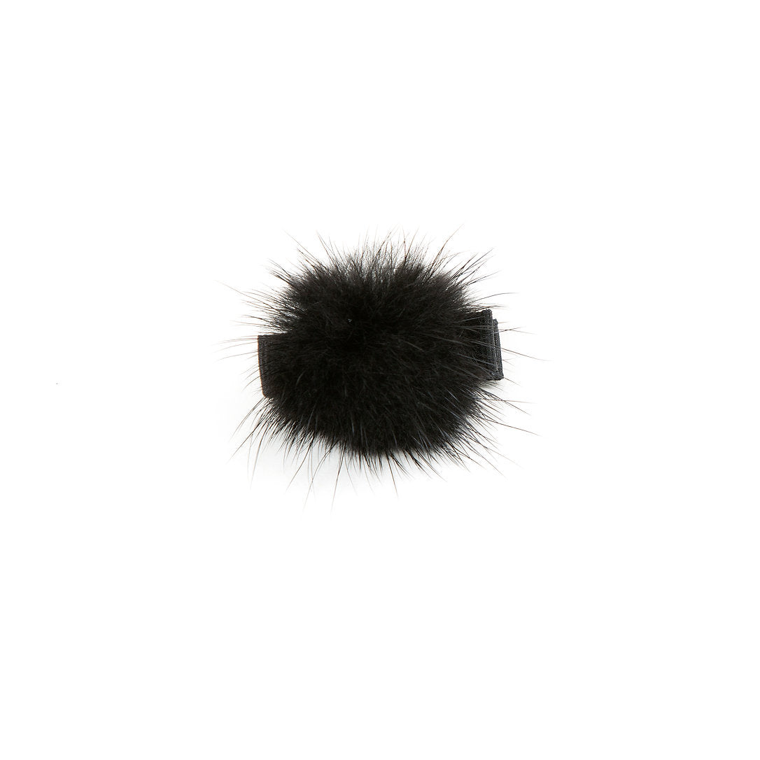 Olilia-Small Mink Puff Clip-Black