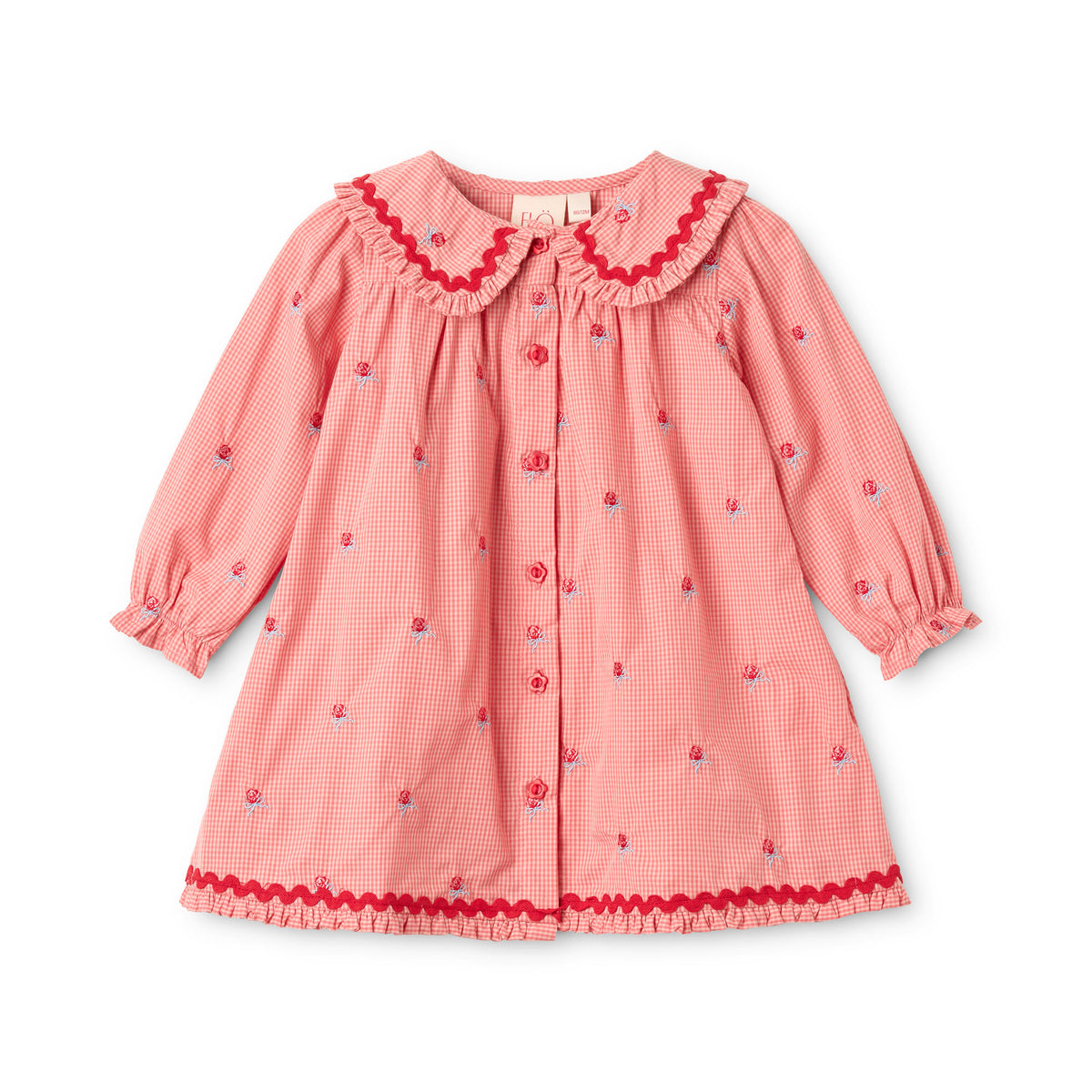 Flöss-Girl Sonja Dress Pink Rose Gingham