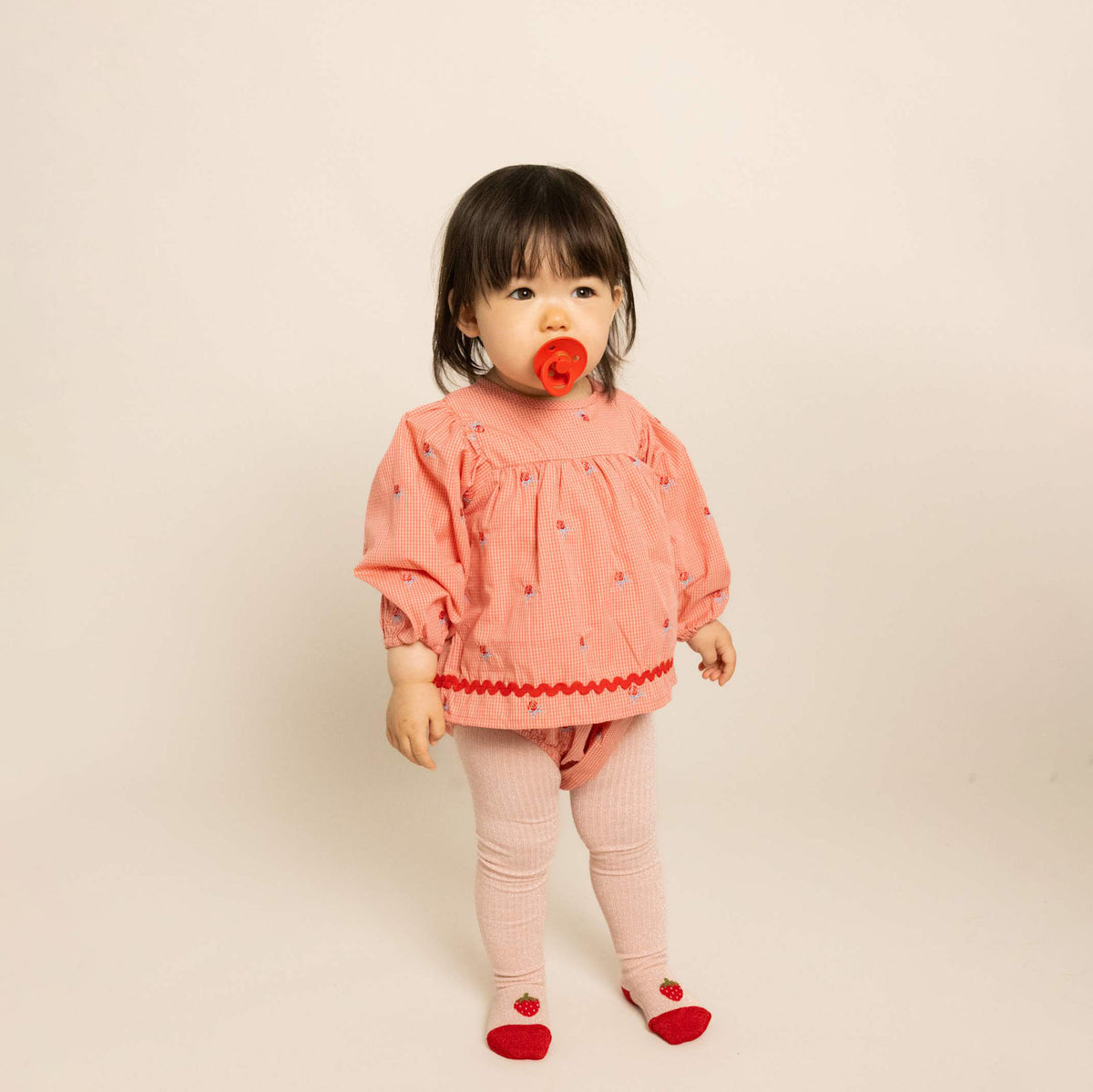Flöss-Girl Sonja Romper Pink Rose Gingham