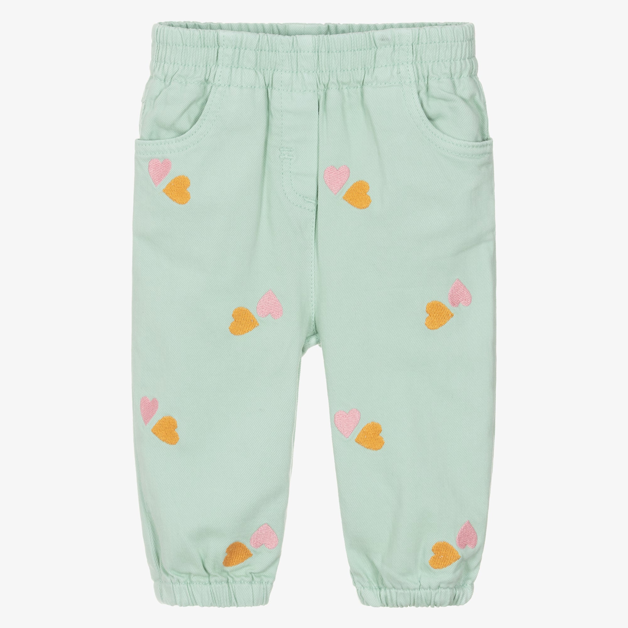 Stella McCartney Kids-Baby Girl Gabardine Ricamata Hearts Pants