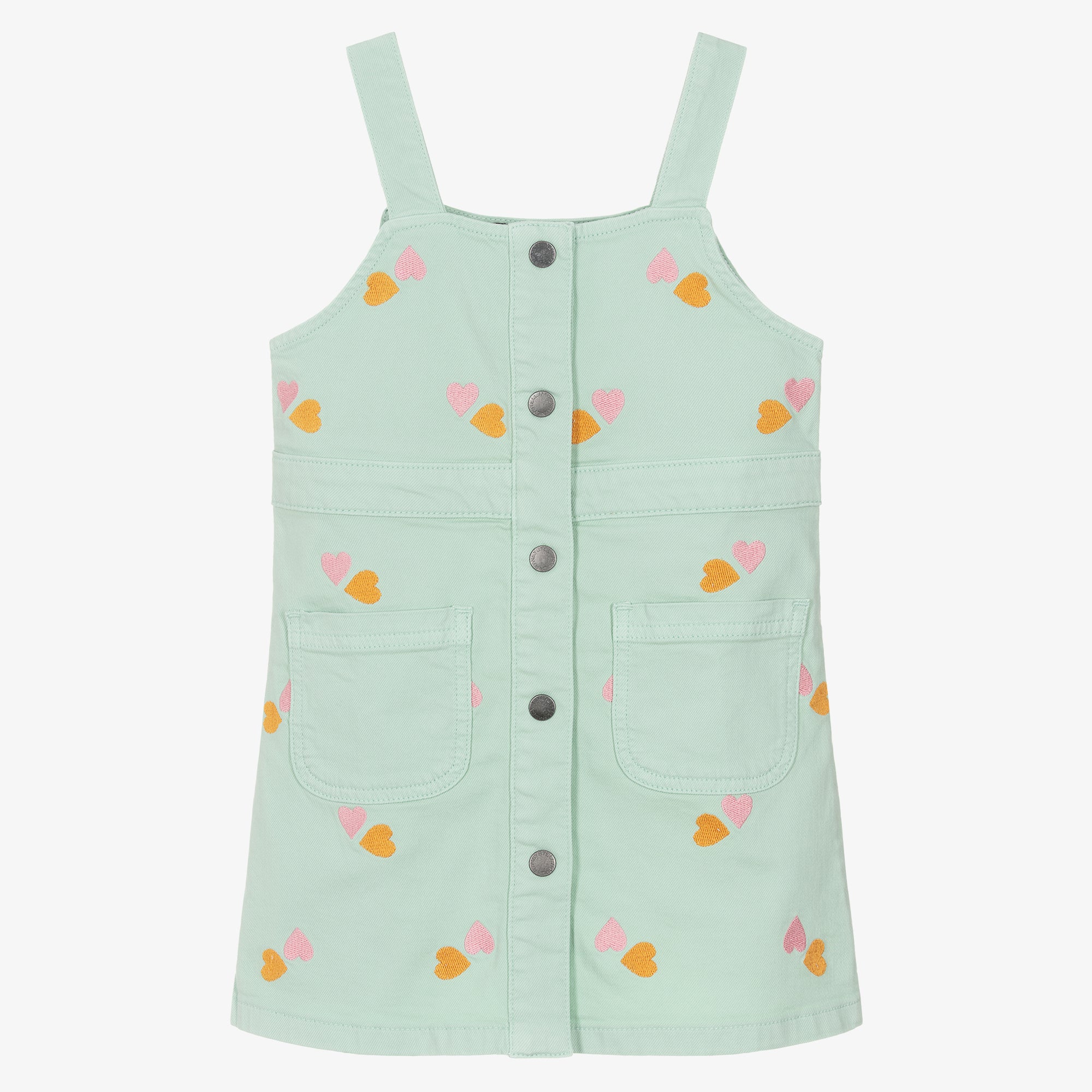 Stella McCartney Kids-Girl Gabardine Ricamata Hearts Dress