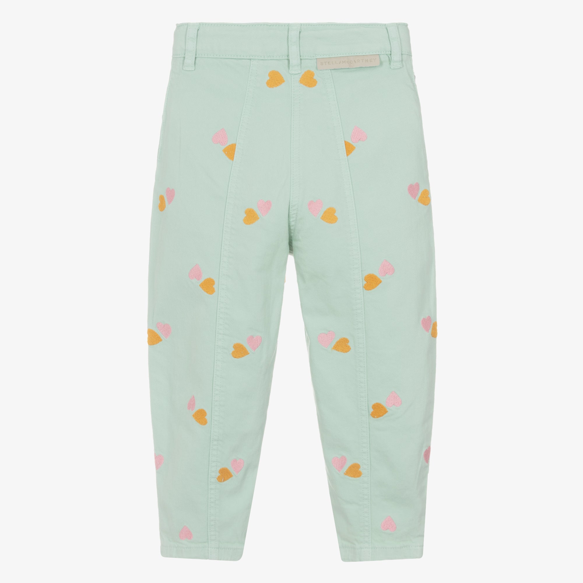 Stella McCartney Kids-Girl Gabardine Ricamata Hearts Pants