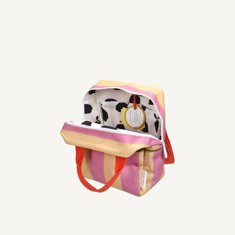 Sticky Lemon backpack small | lemon tree | stripes | rosebay pink + apple juice