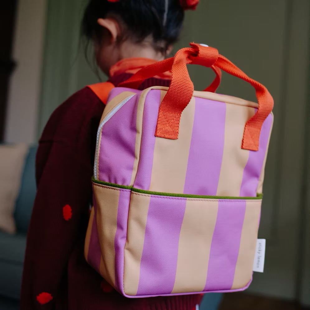 Sticky Lemon backpack small | lemon tree | stripes | rosebay pink + apple juice
