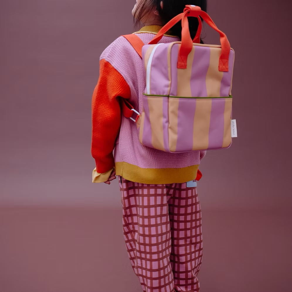 Sticky Lemon backpack small | lemon tree | stripes | rosebay pink + apple juice
