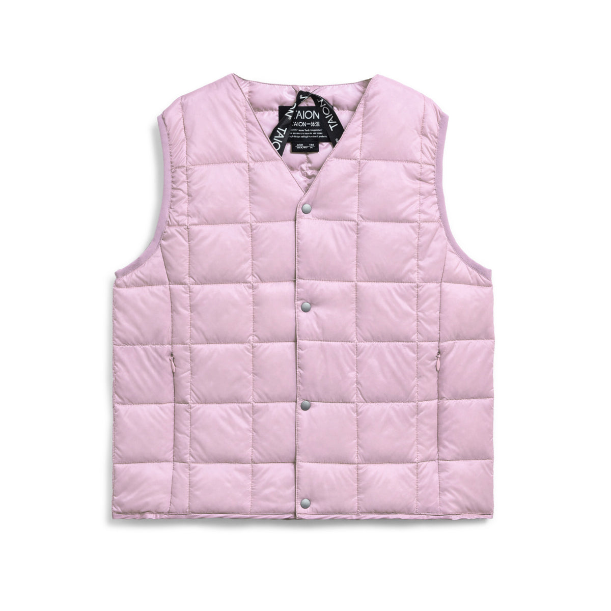 Taion-Kids V Neck Button Down Vest Pastel Pink