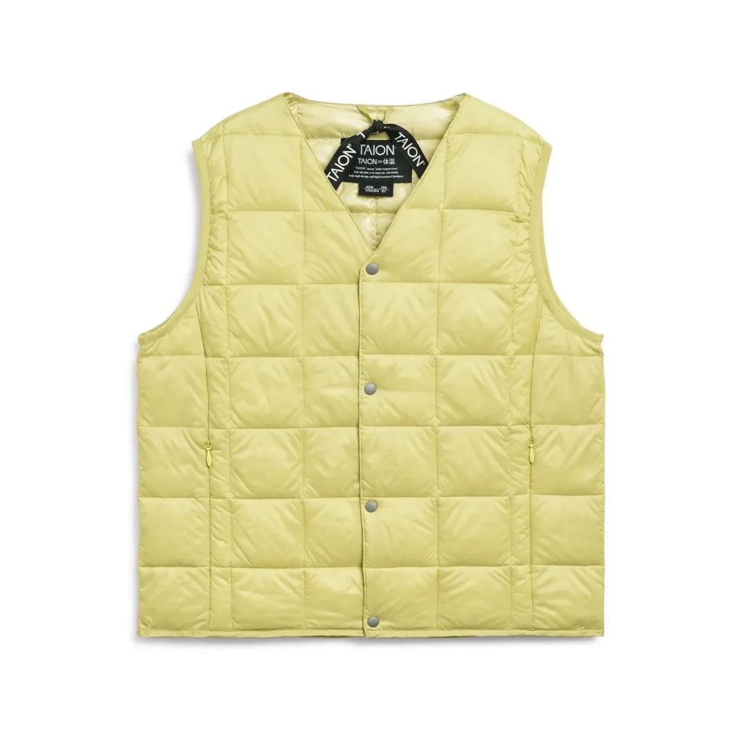 Taion-Kids V Neck Button Down Vest Lemon