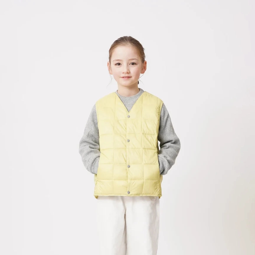 Taion-Kids V Neck Button Down Vest Lemon