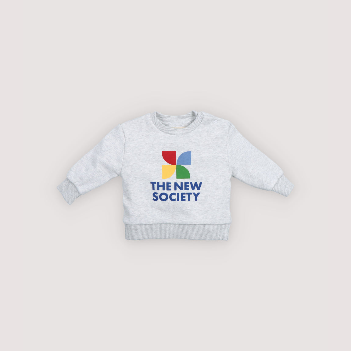 The New Society-Tns Logo Baby Sweatshirt Light Grey Melange