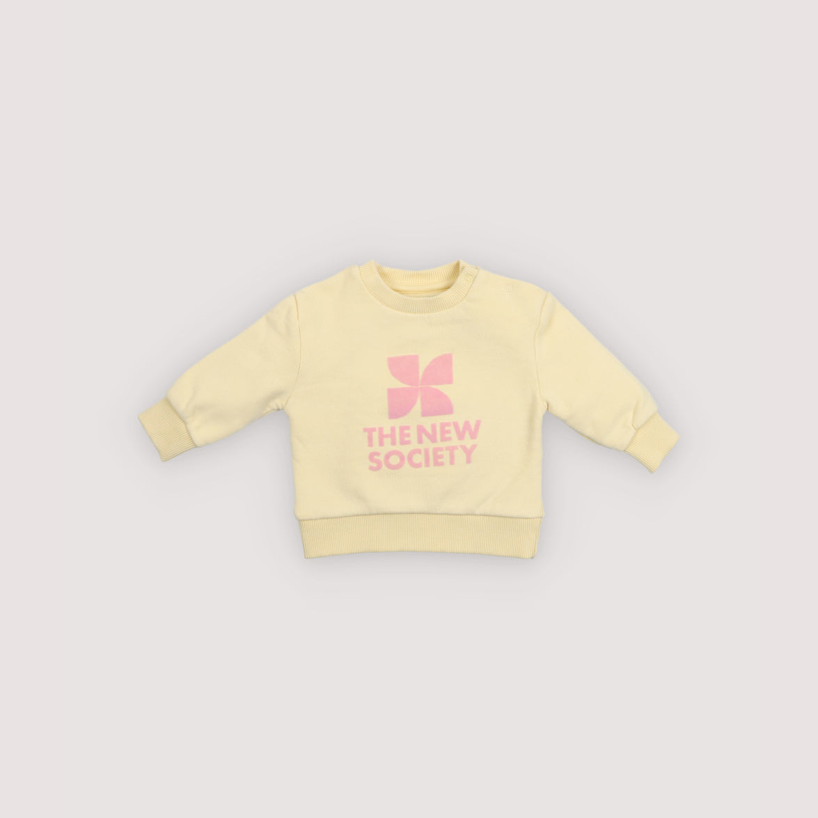 The New Society-Tns Logo Baby Sweatshirt Soft Lemon