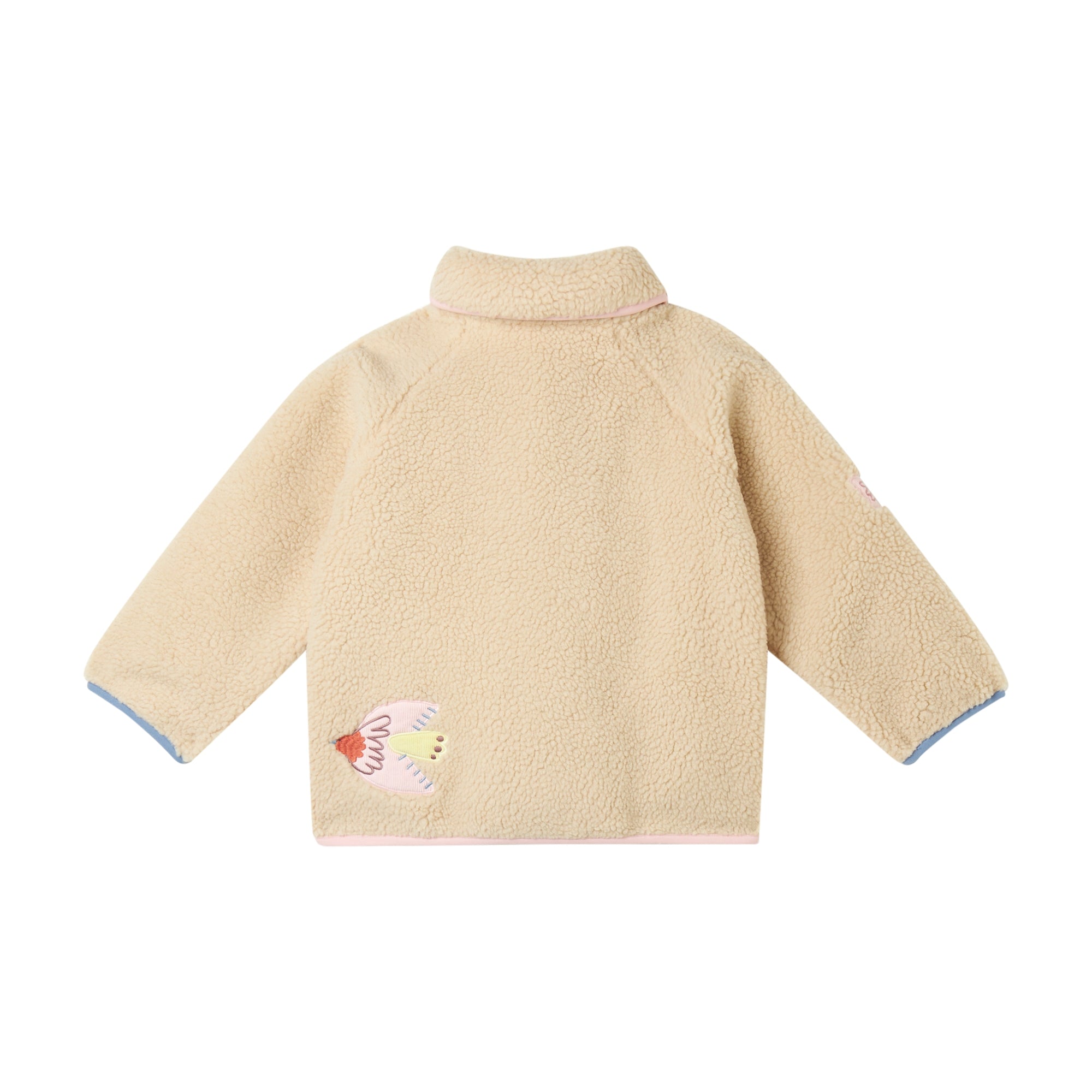 Stella McCartney Kids-Girl Teddy Jacket With Birds Patch Beige
