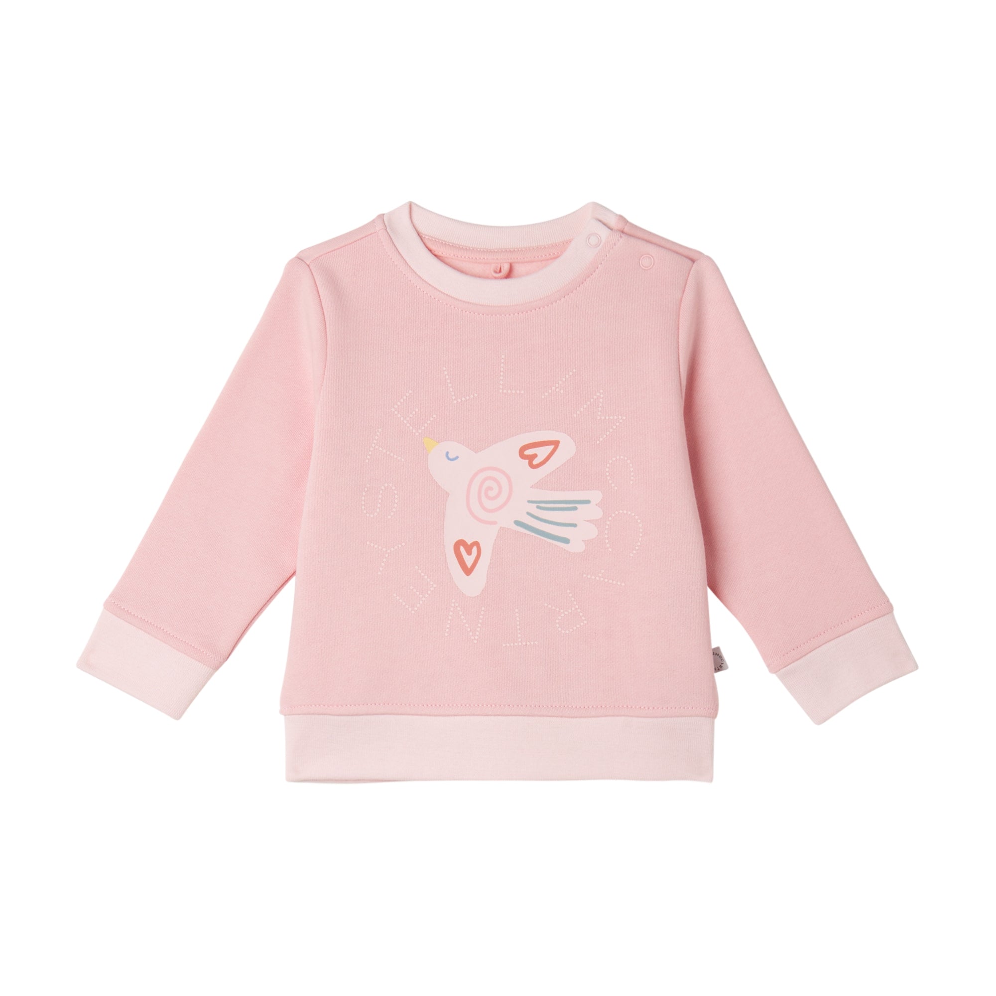 Stella McCartney Kids-Baby Girl Sweatshirt With Bird Logo Disc Print Pink