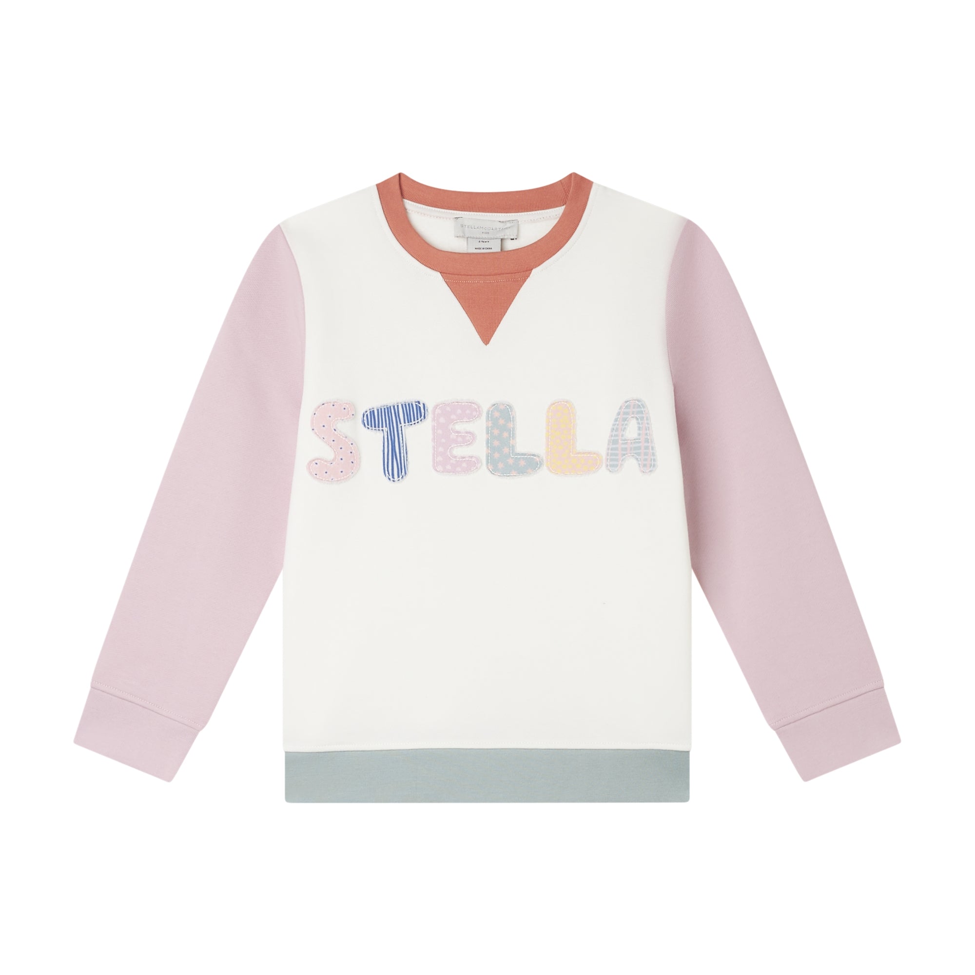 Stella McCartney Kids-Girl Sweatshirt With Stella Patches White Pink