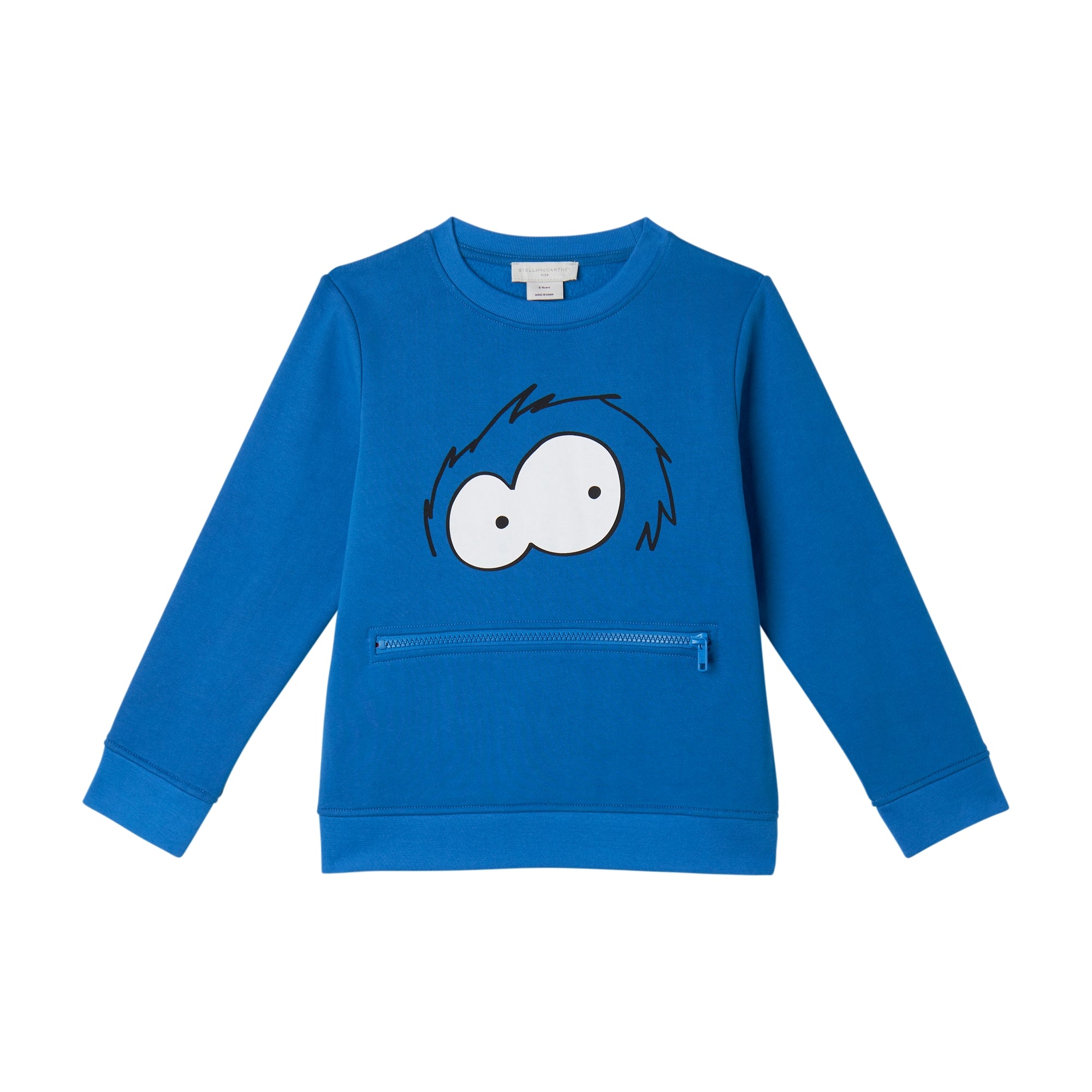Stella McCartney Kids-Boy Sweatshirt With Yeti Eyes Print Blue-C3506