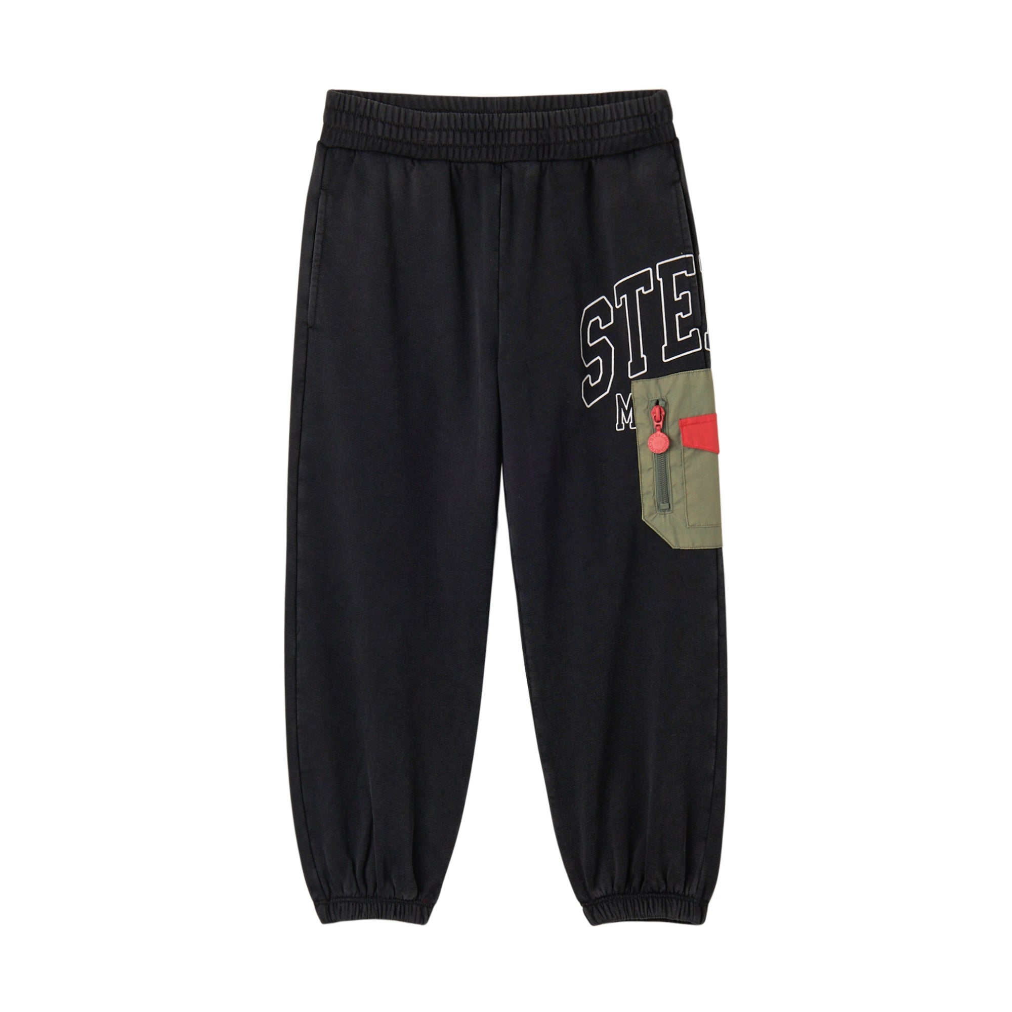Stella McCartney Kids-Boy Joggers With Stella Logo Print And Pocket Black