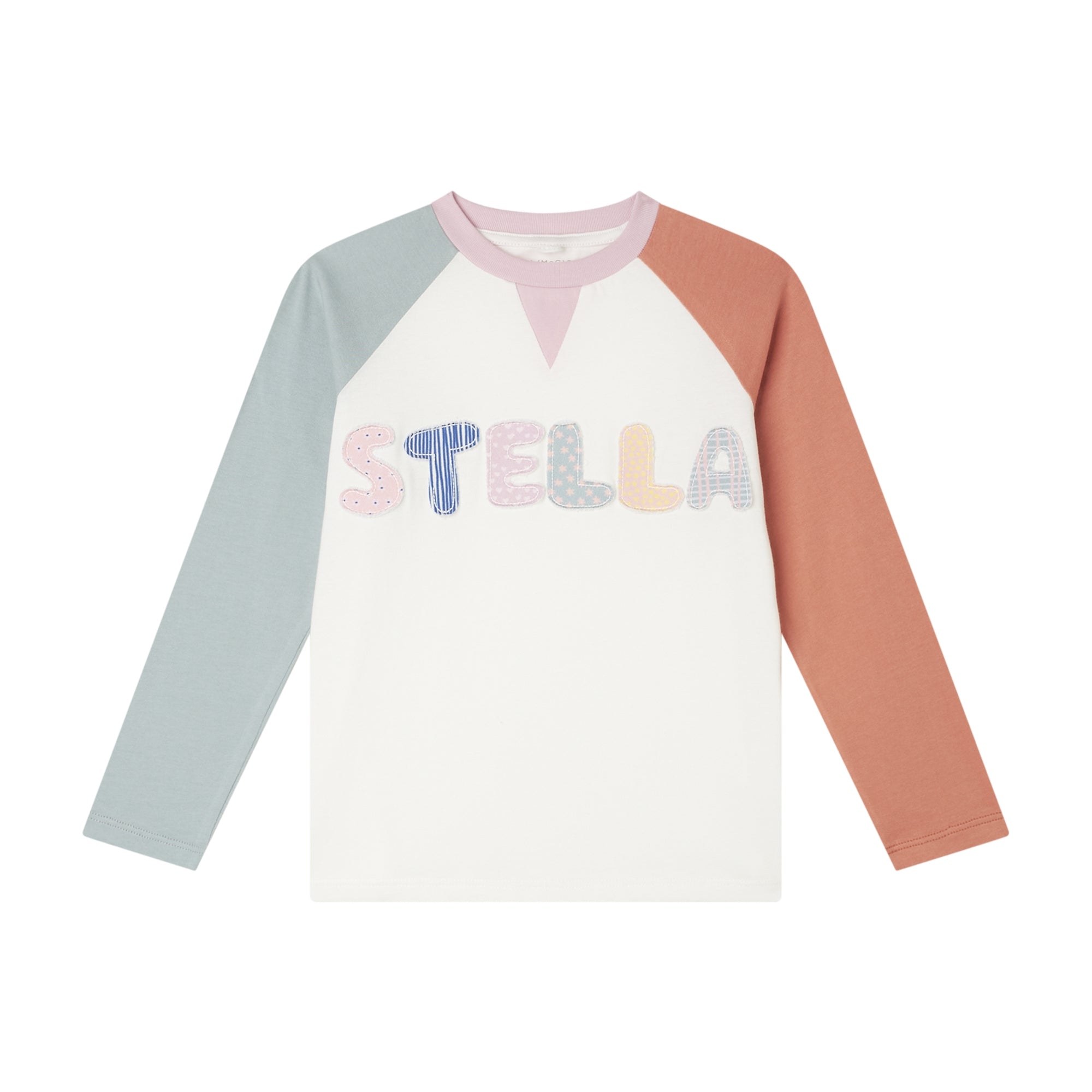 Stella McCartney Kids-Girl Ls T-Shirt With Stella Patches White Pink