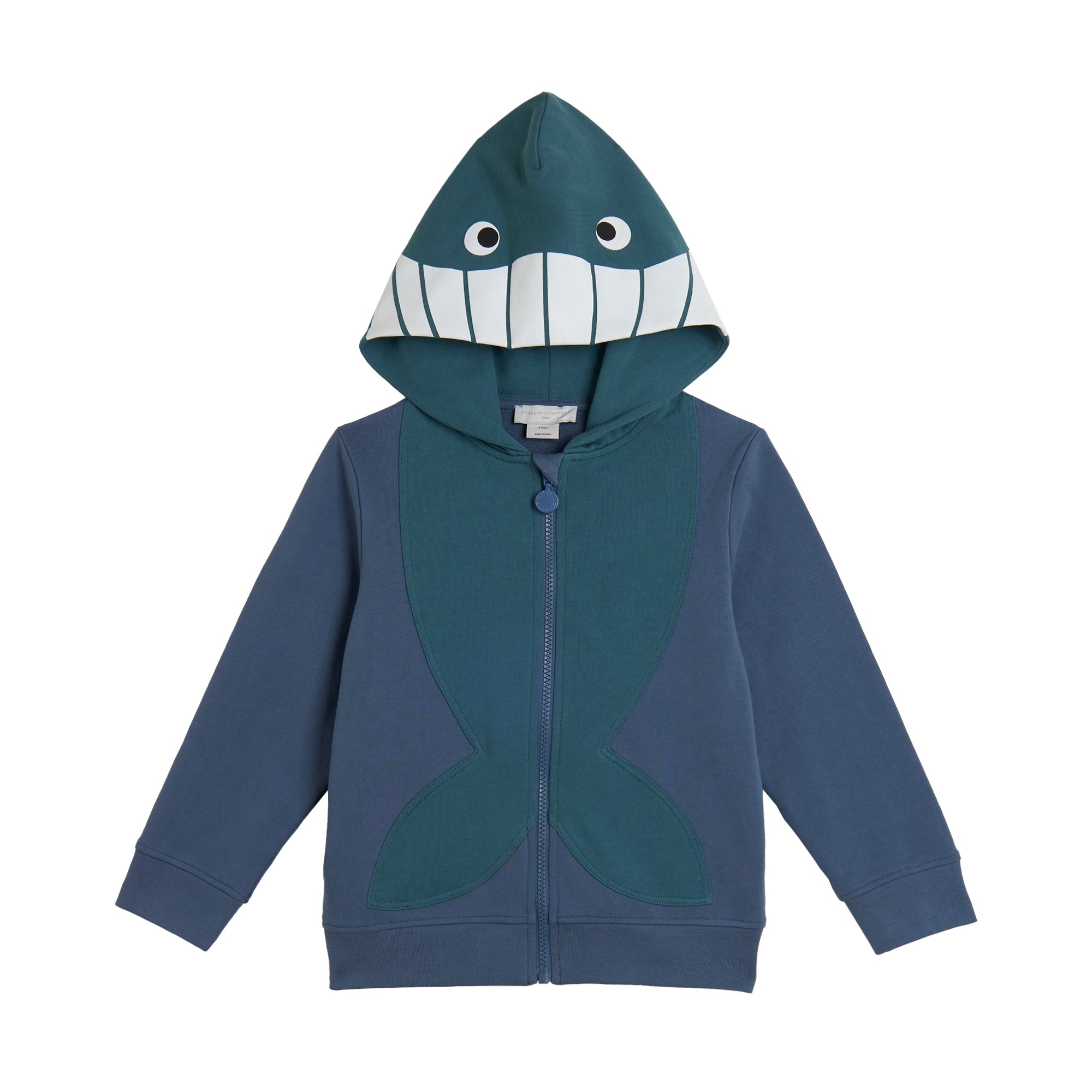 Stella McCartney Kids-Boy Blue Whale Zip Up Hoodie