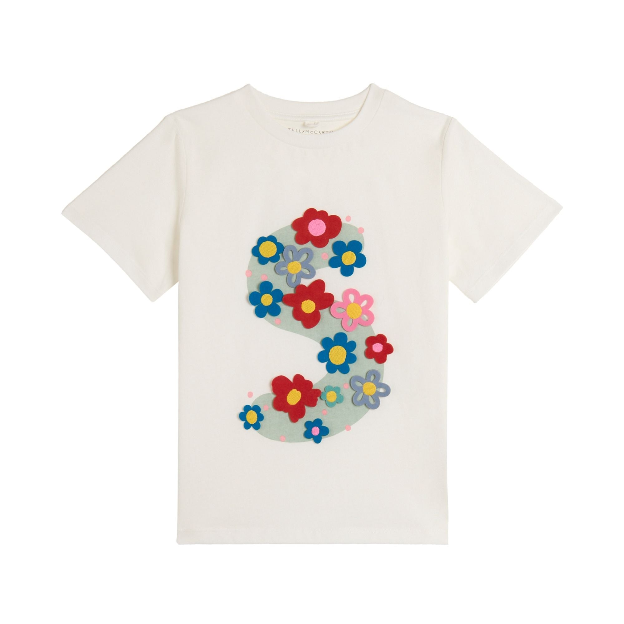Stella McCartney Kids-Girl Ss T-Shirt With S And Flowers