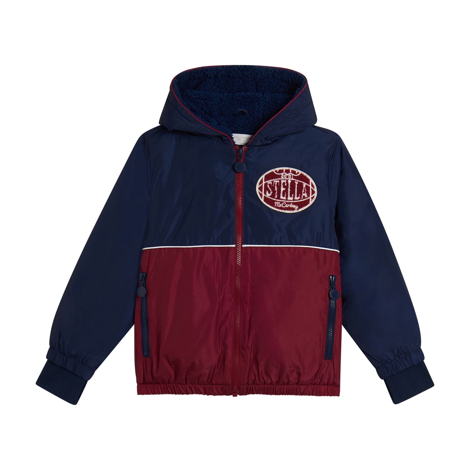 Stella McCartney Kids-Boy Color Block Hooded Jacket Navy