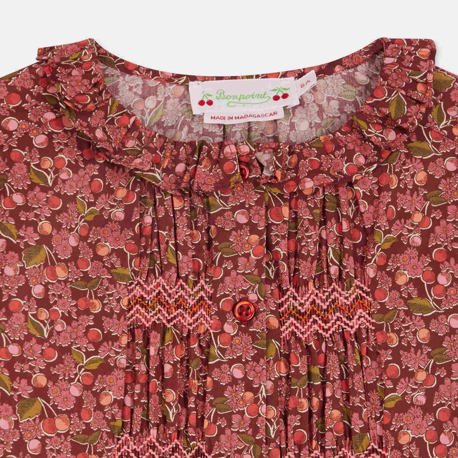 Bonpoint-Gentle smocked and embroidered blouse in Liberty fabric