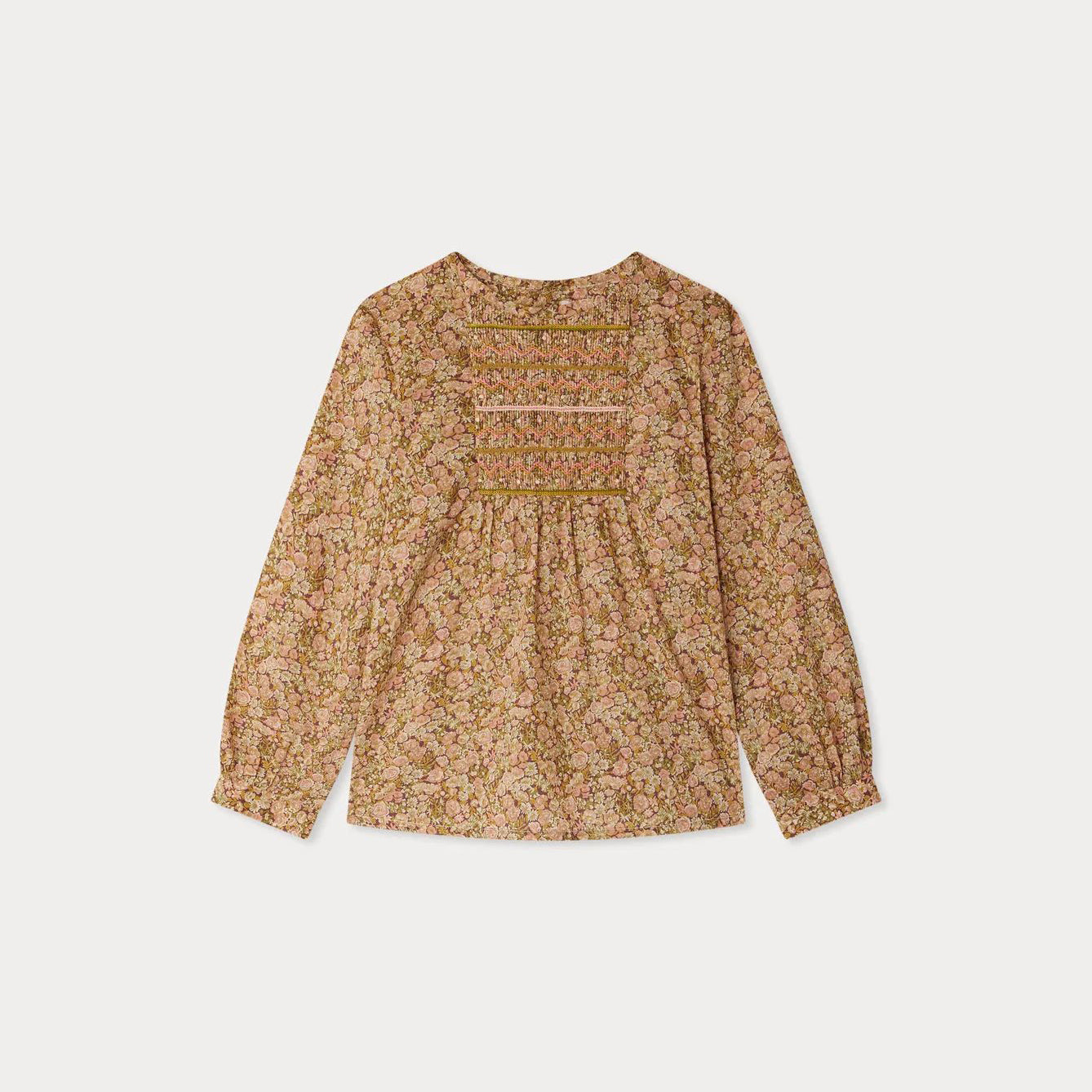 Bonpoint-Juliette Blouse Smocked and Embroidered In Liberty Fabric