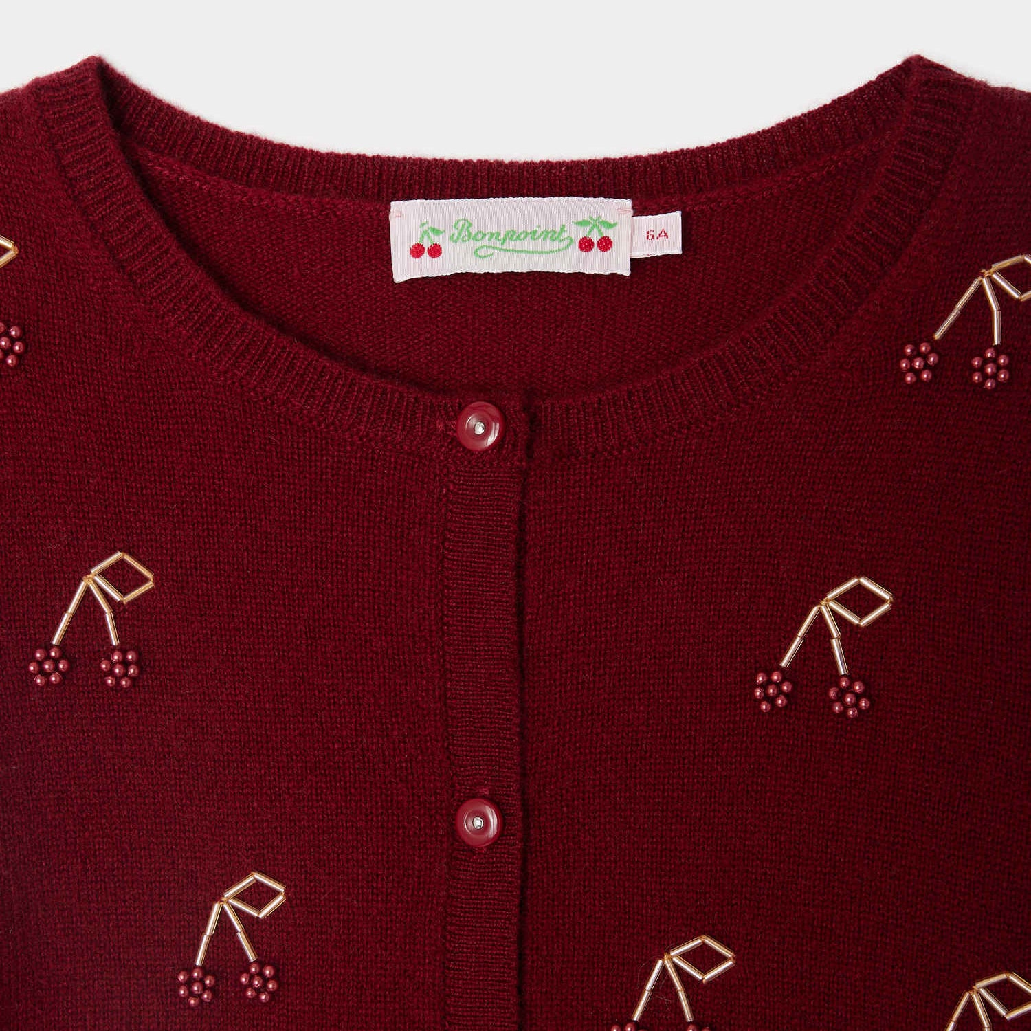 Bonpoint-Jonia cardigan hand-embroidered with cashmere
