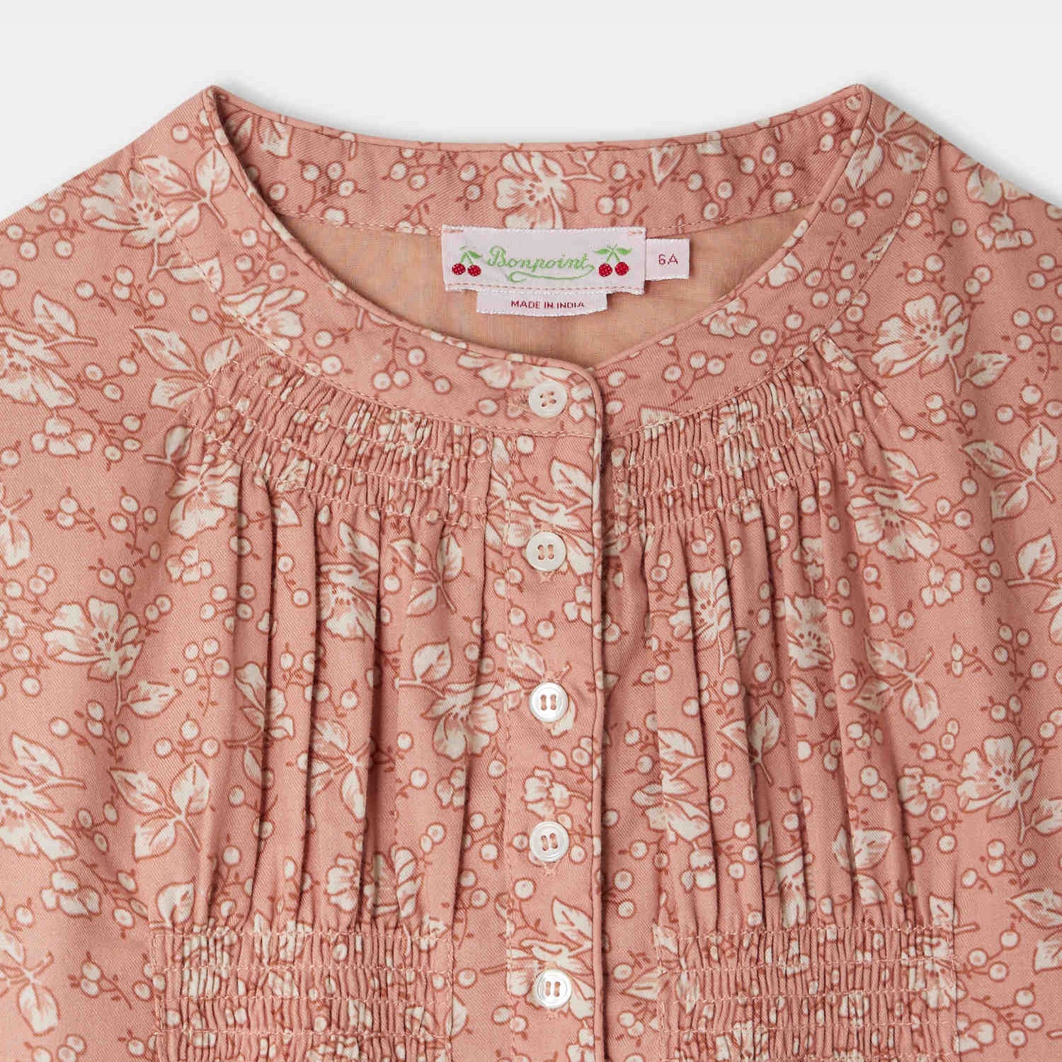 Bonpoint-Tania dress with floral print in organic cotton
