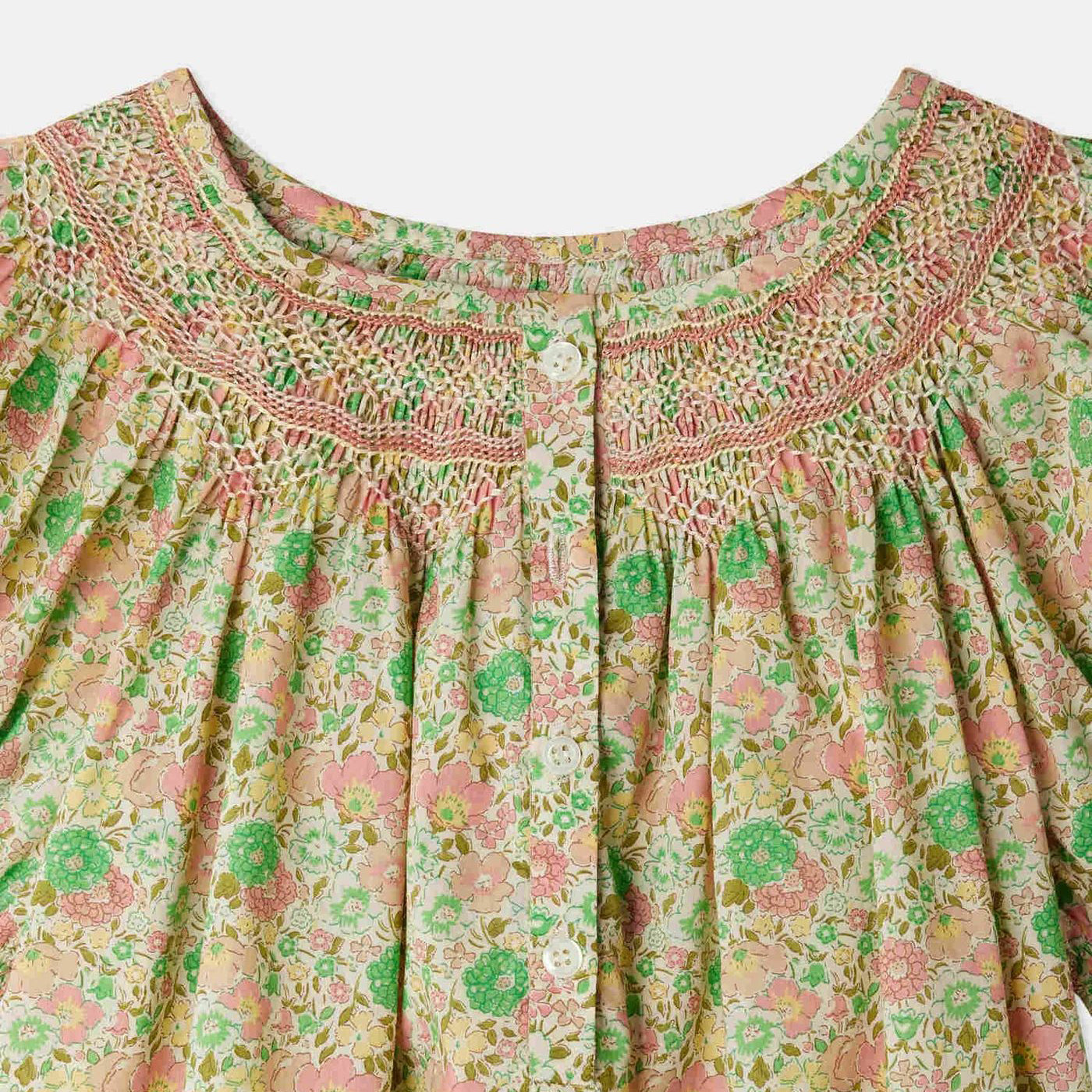 Bonpoint-Jarah smocked dress made with Liberty fabrics