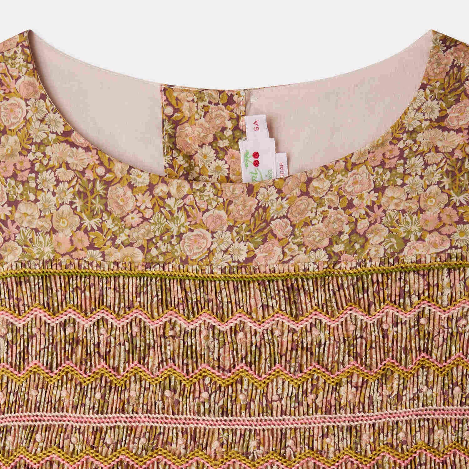 Bonpoint-Smocked and embroidered Duchess dress in Liberty fabric