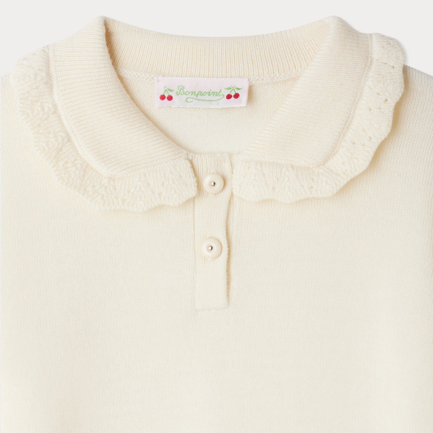 Bonpoint-Brynja sweater with cherry embroidered collar in wool
