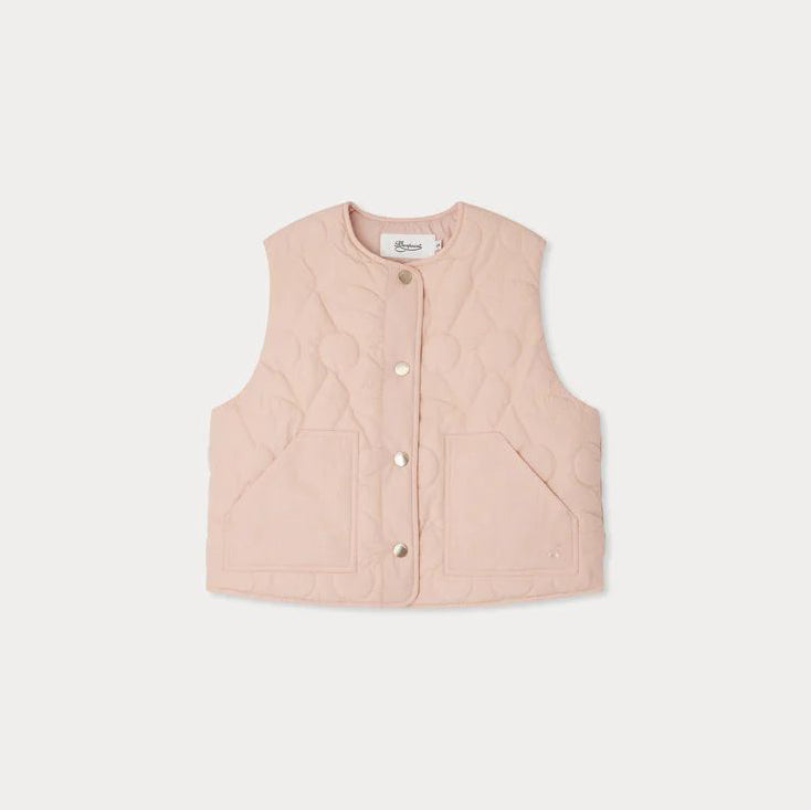 Bonpoint-Pink Jilian sleeveless quilted jacket
