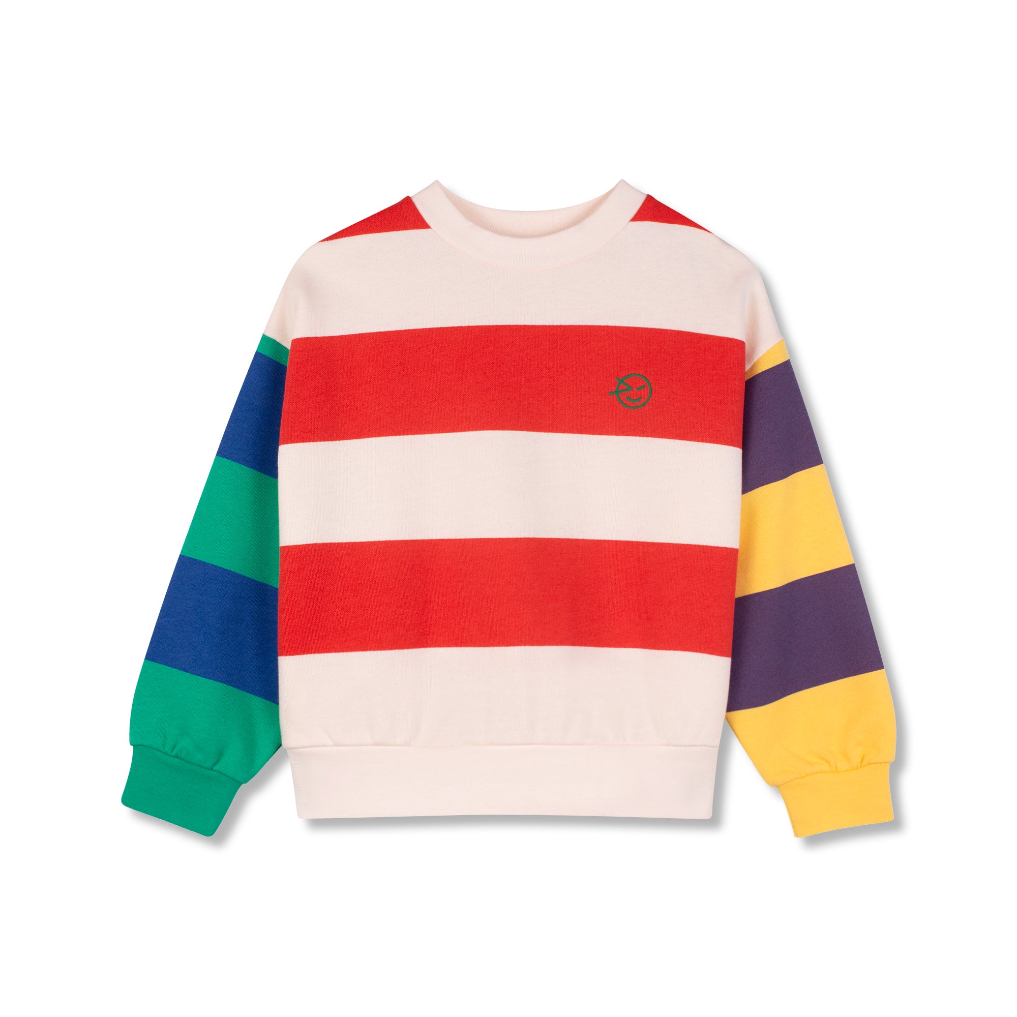 Wynken-Parasol Sweat Organic Cotton Piller Red / Ecru Stripes