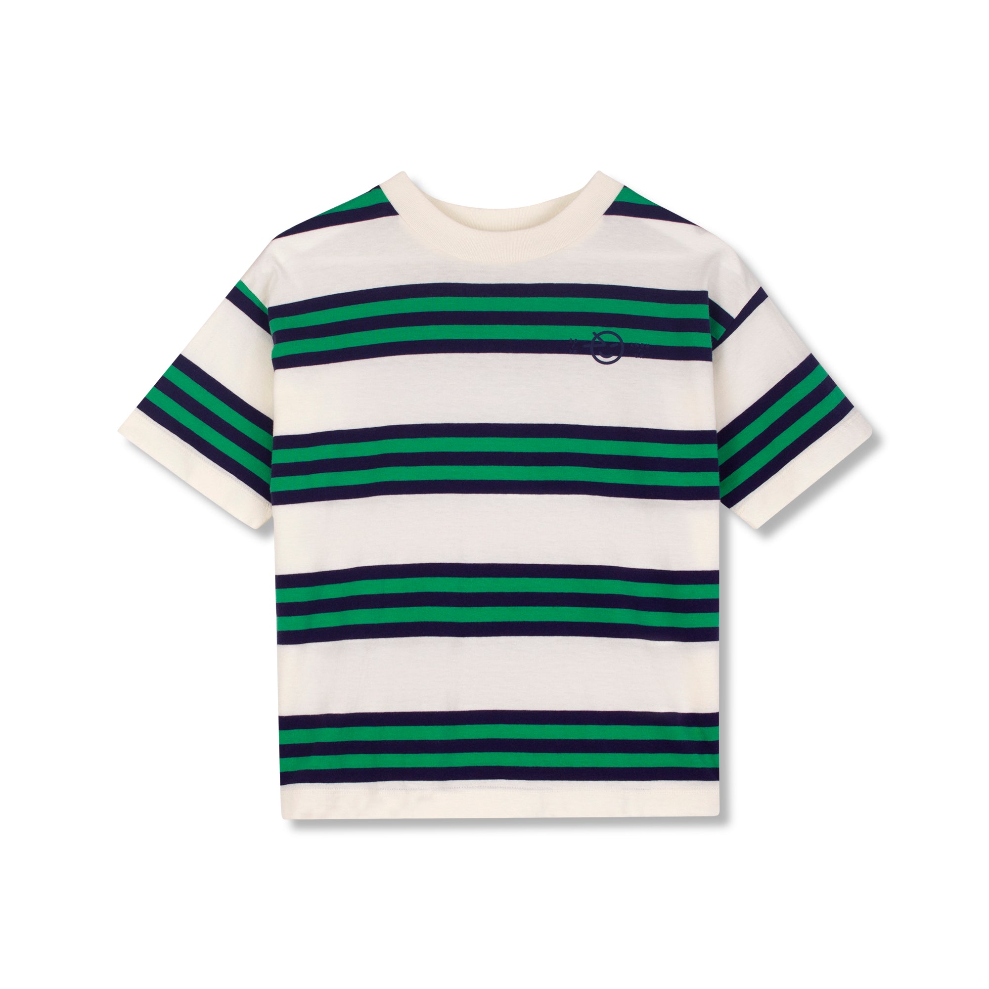 Wynken-Kids Triple Stripe Tee Organic Cotton Navy / Green