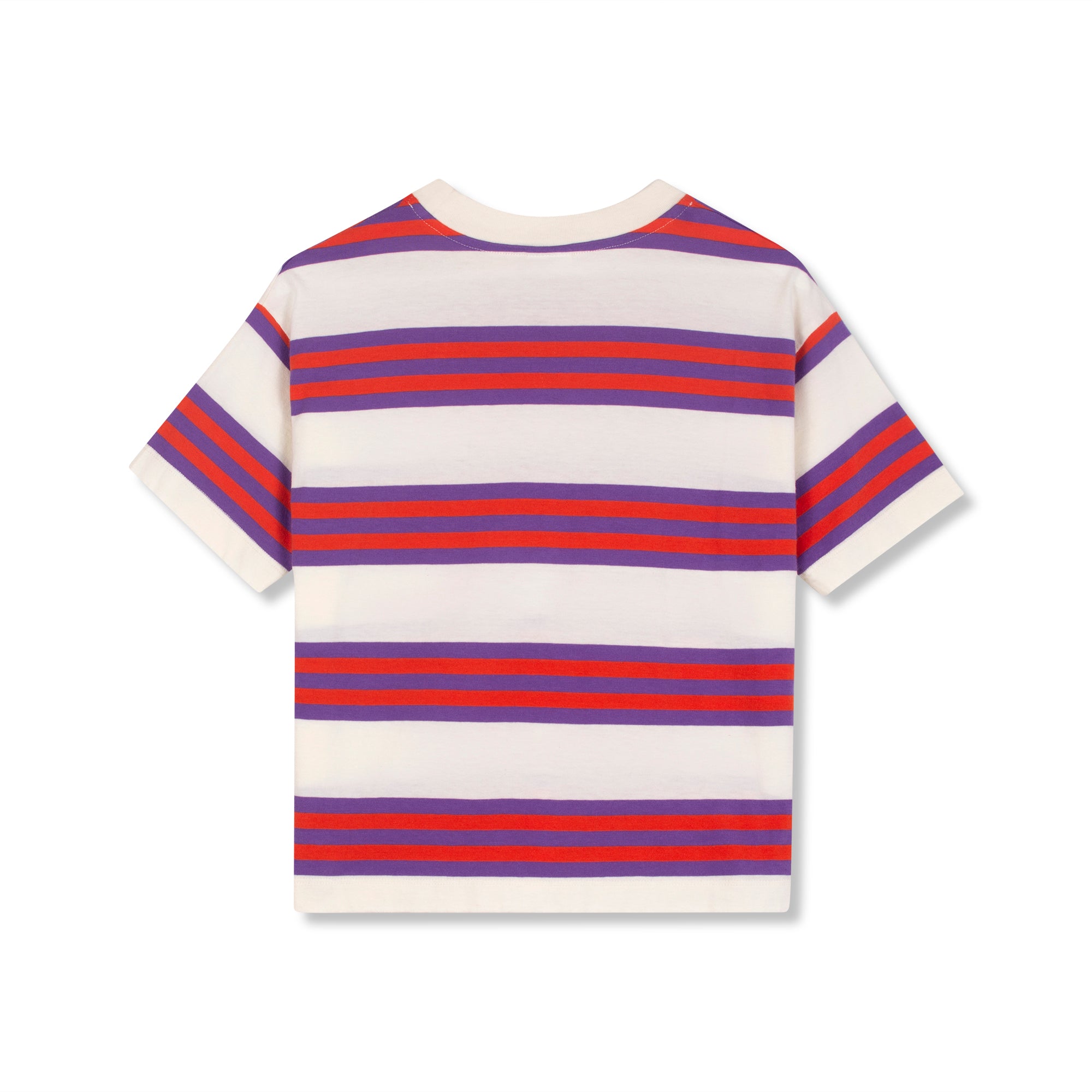 Wynken-Kids Triple Stripe Tee Organic Cotton Violet / Sunglow