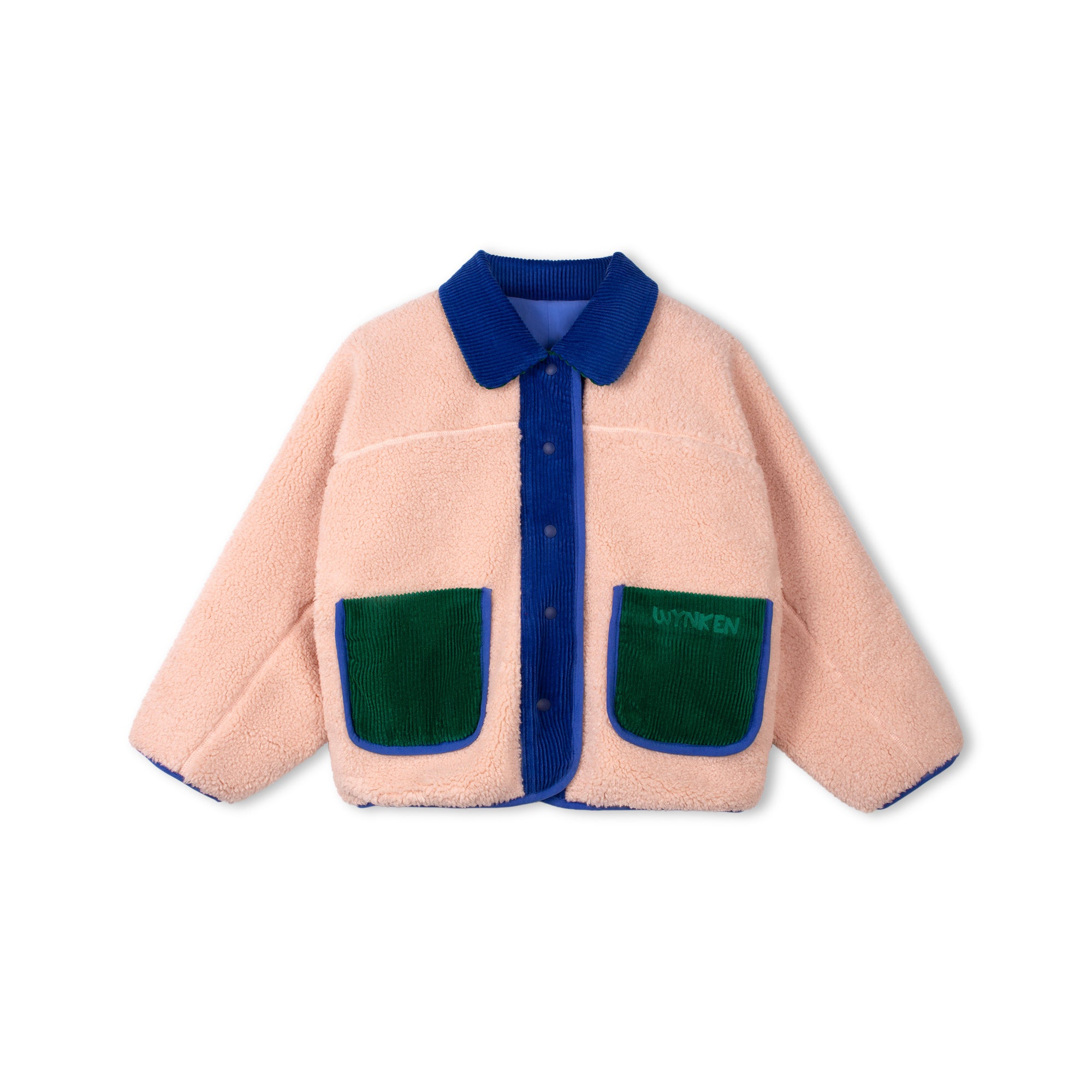 Wynken-Kids Fuzzy Reversible Jacket Blue Ode To Rose