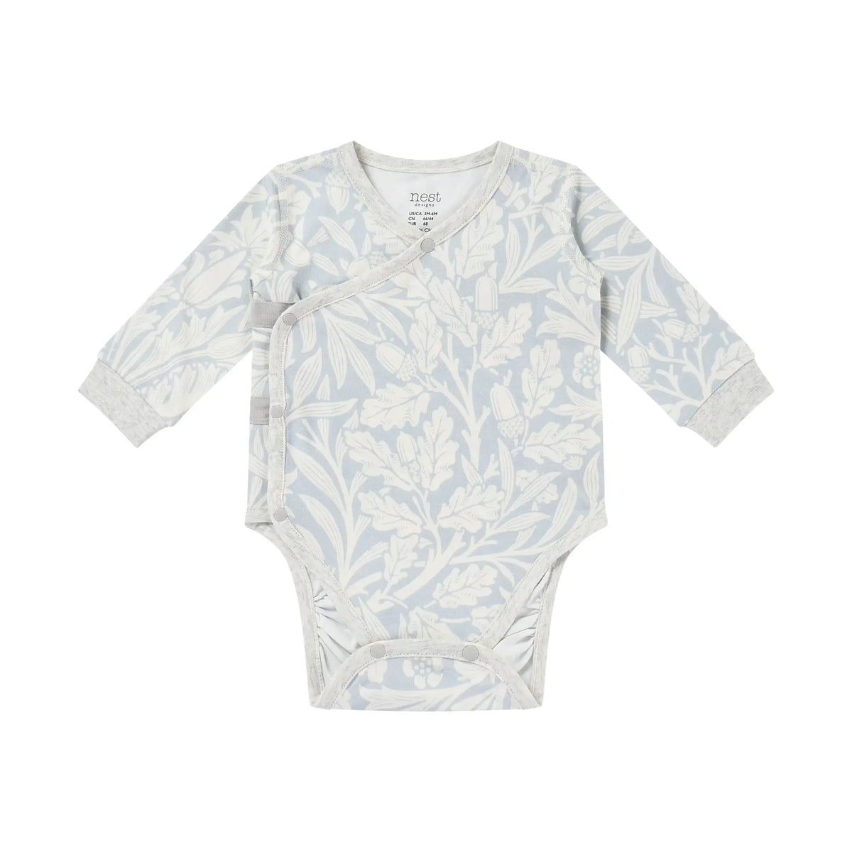Nest Designs-Long Sleeve Onesie Acorn- Slate Blue