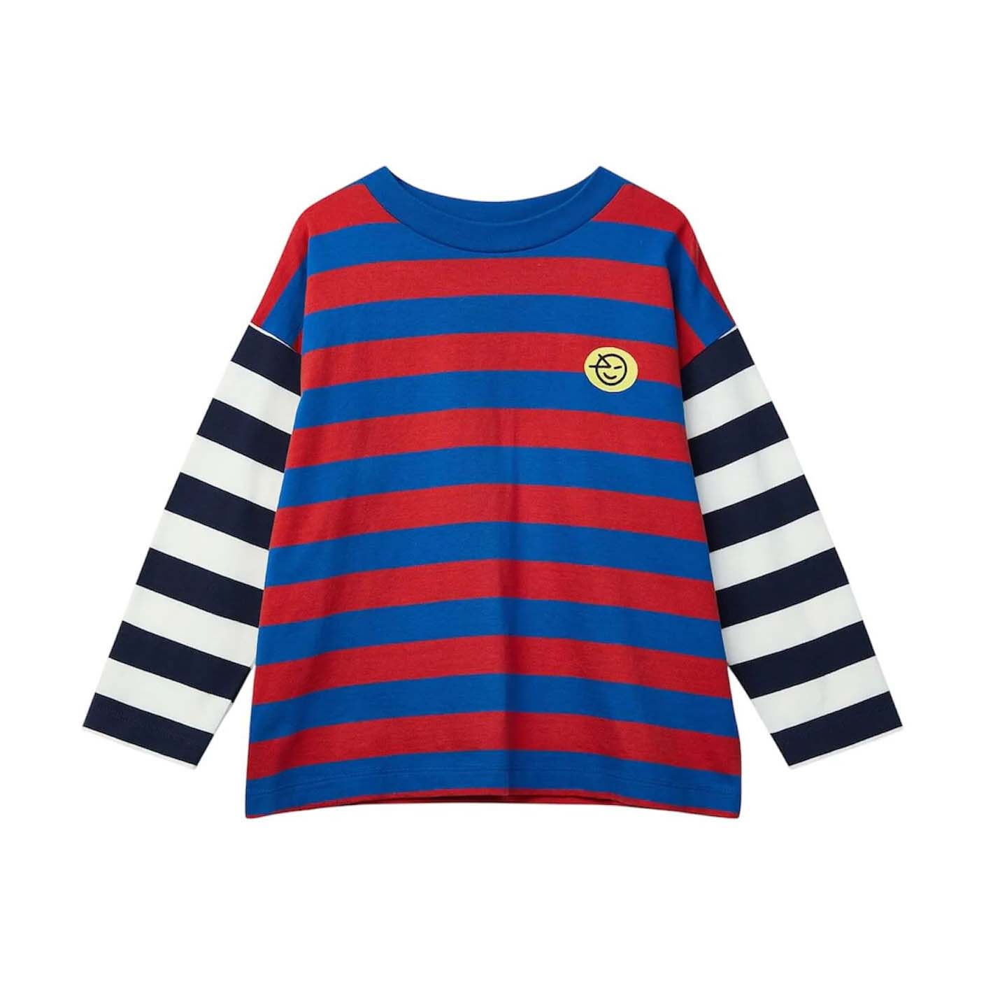 Wynken-Duo Stripe Tee Ladybird Blue