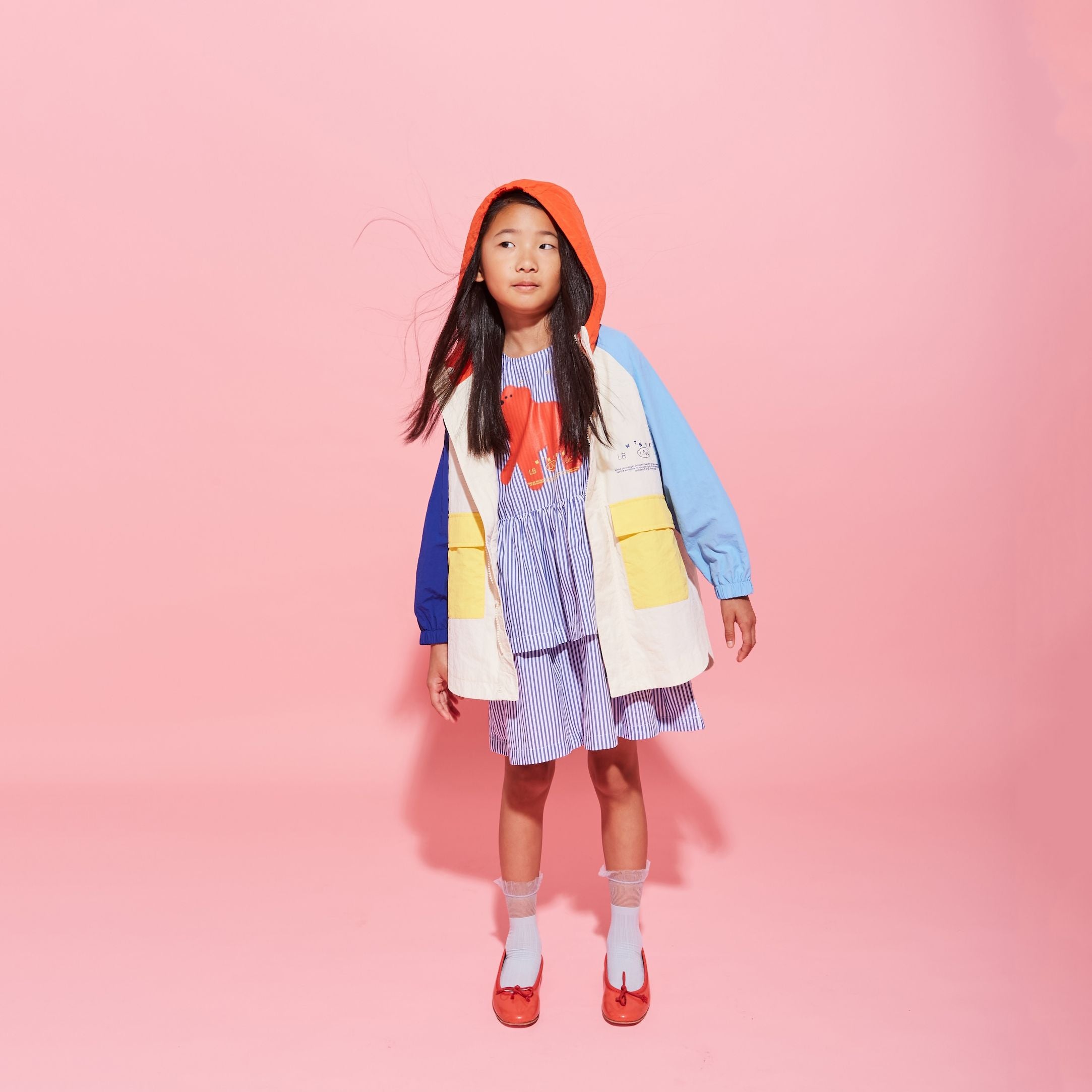 Wynken-Kids Loco Windbreaker Nylon Ecru / Artists Blue
