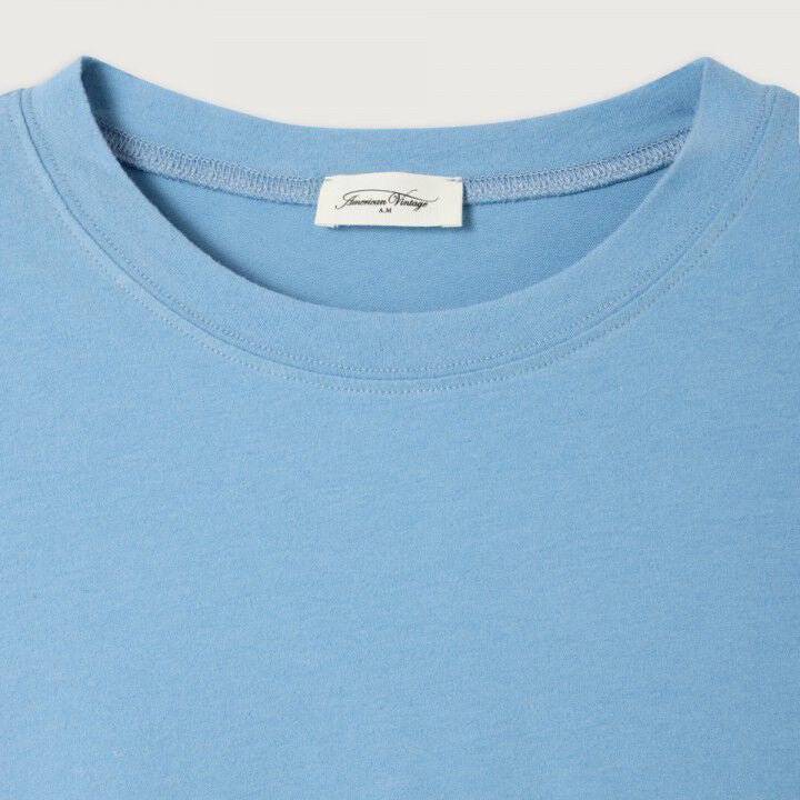 American Vintage-Women T-Shirt Ample ML Col Bateau Ypawood Bleu Chine