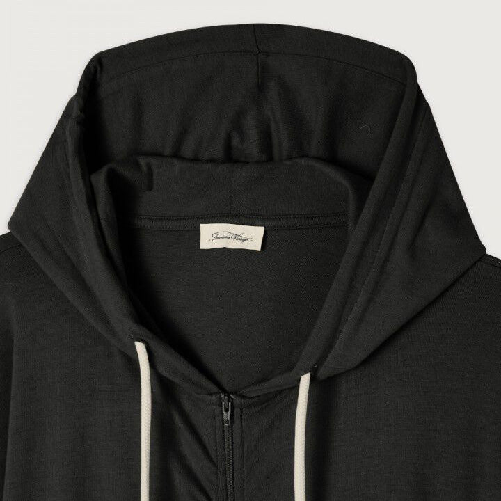 American Vintage-Women Sweat ML Capuche Zippe Ypawood Carbone Chine