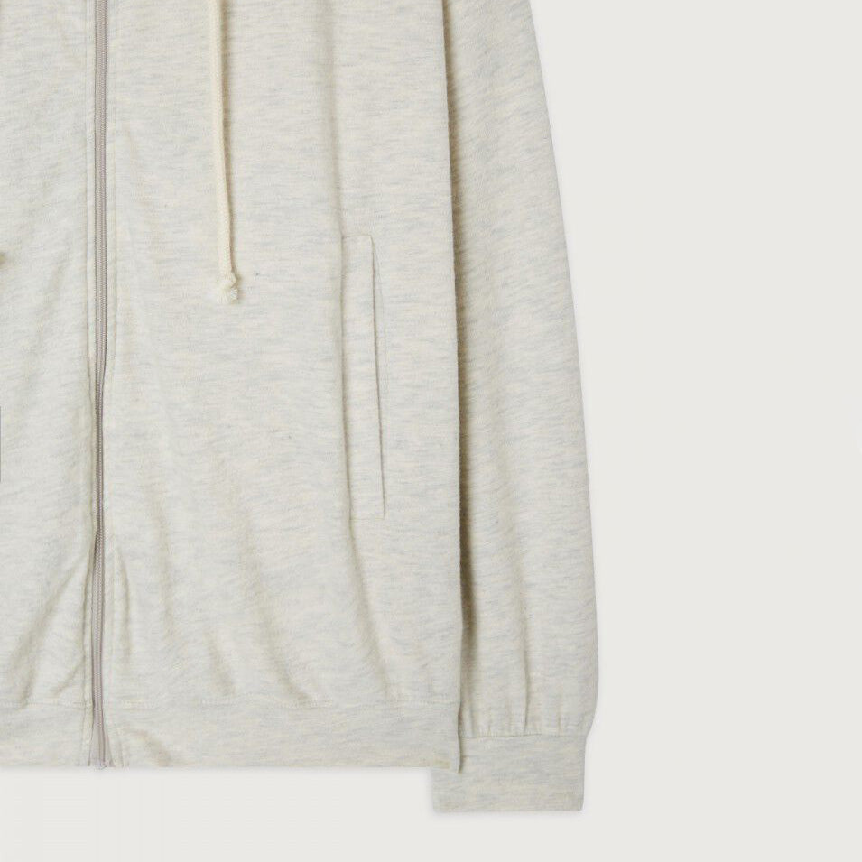 American Vintage-Women Sweat ML Capuche Zippe Ypawood Gris Chine