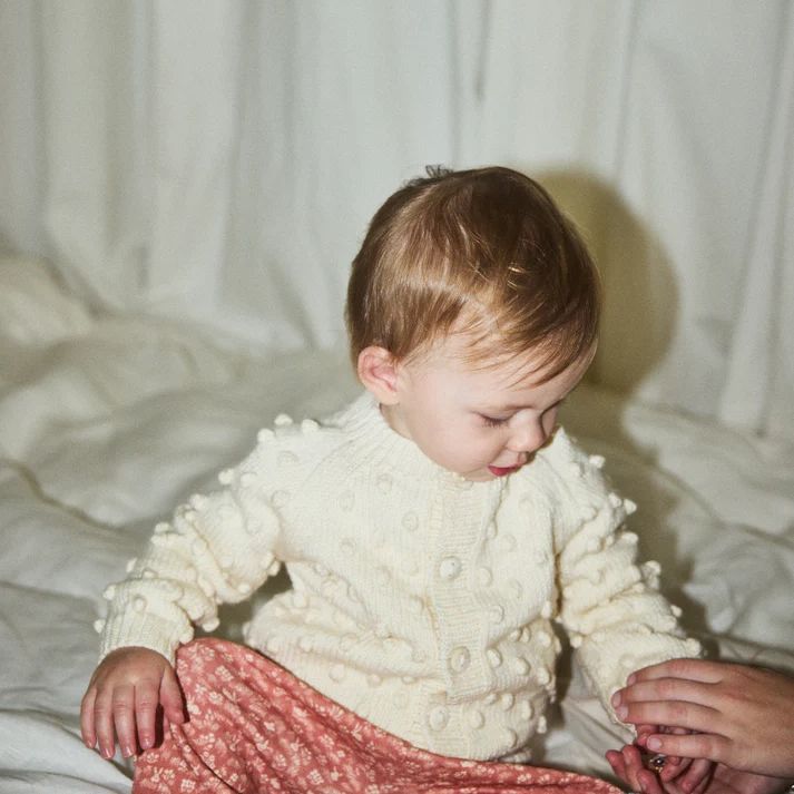 Misha & Puff-Baby Popcorn Cardigan Sugar