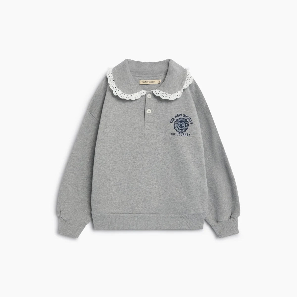 The New Society-Ash Polo Mid Grey Melange
