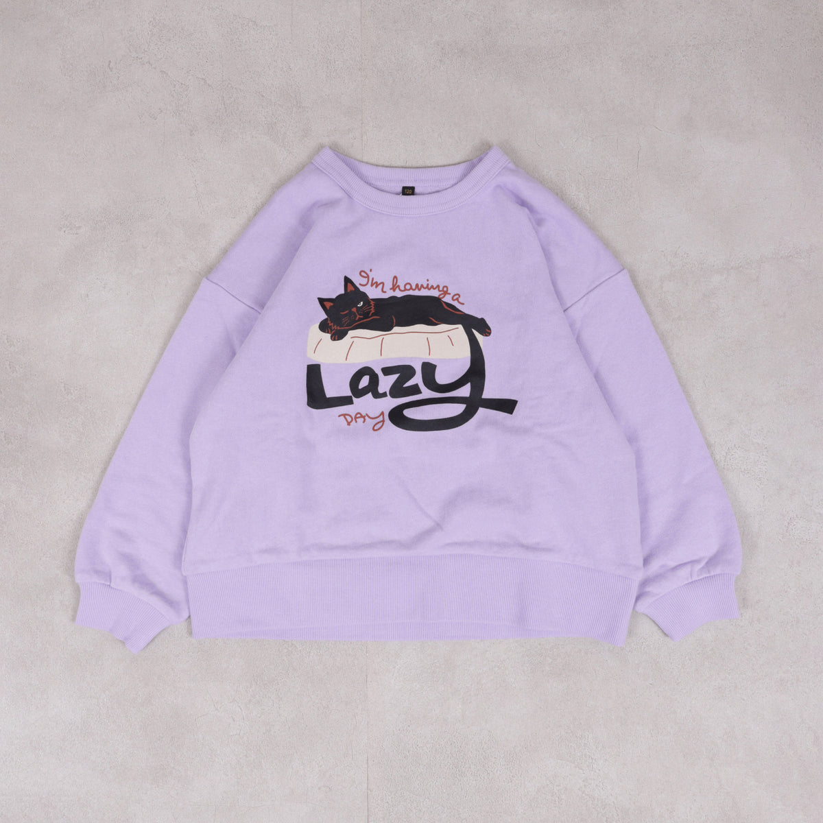 Markey's-Print Crew Neck Sweatshirt Lavender