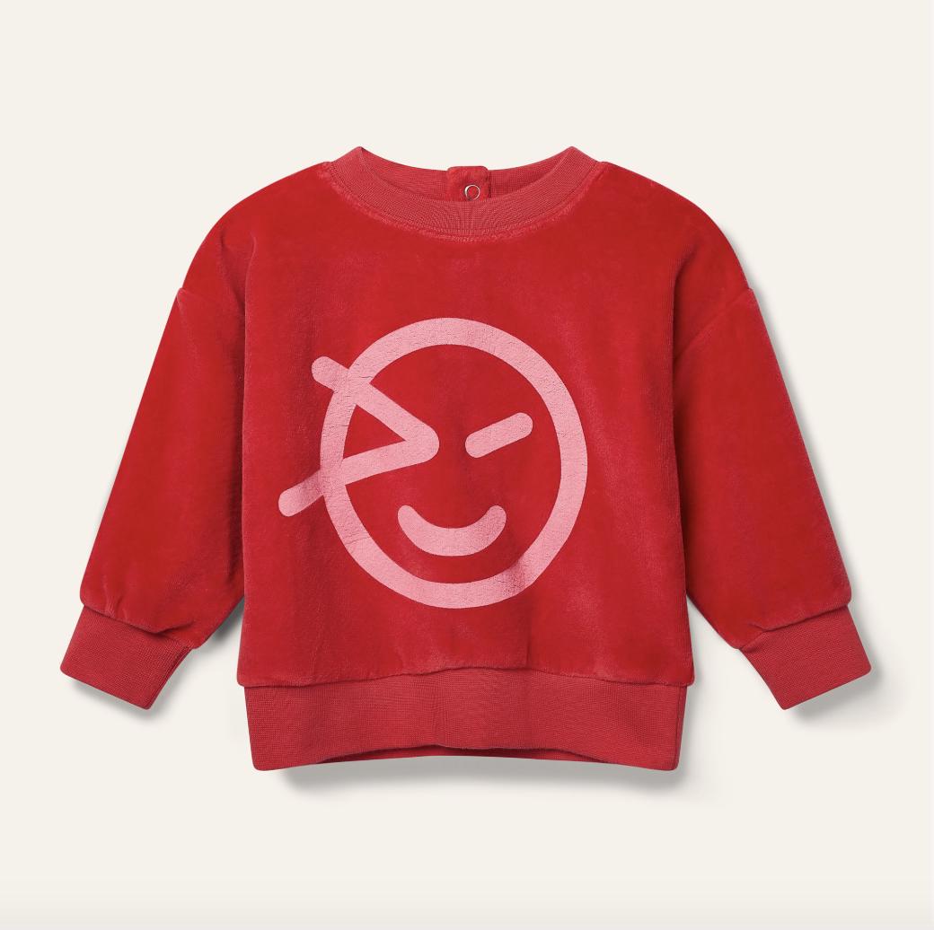 Wynken-Mini Wynk Sweat Ladybird Red Velour