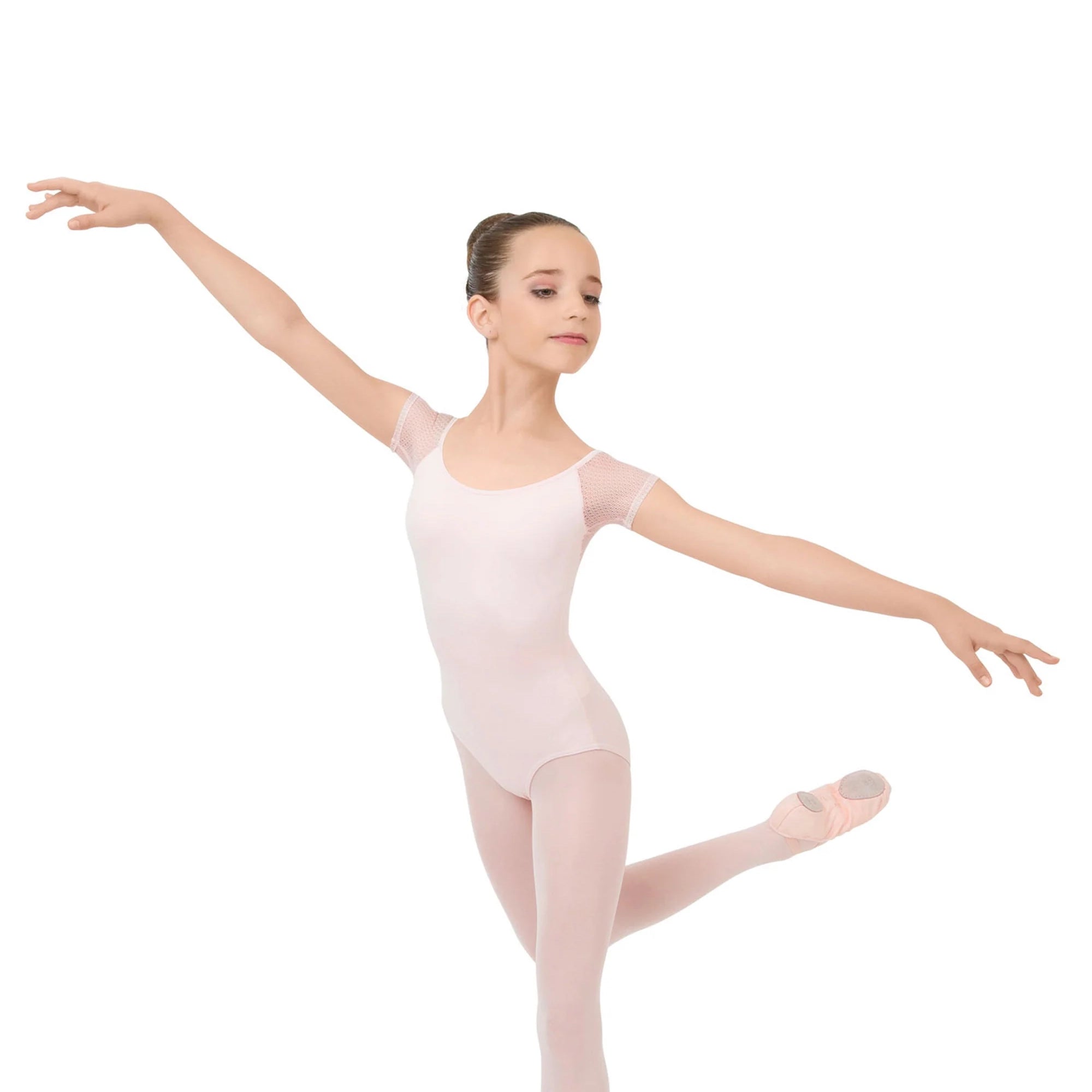 Repetto-Lace-Sleeve Leotard Petal Pink