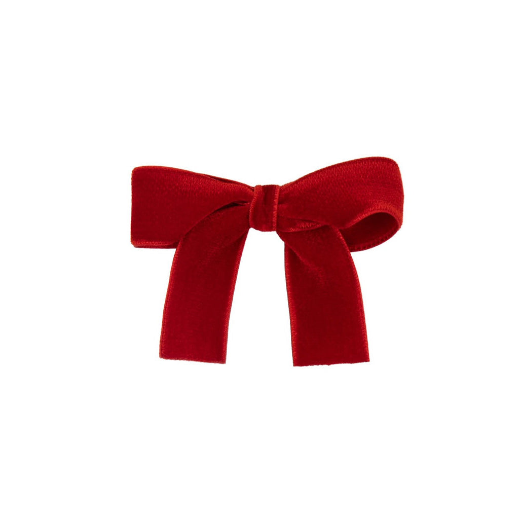 Olilia-Medium Velvet Bow-Scarlet