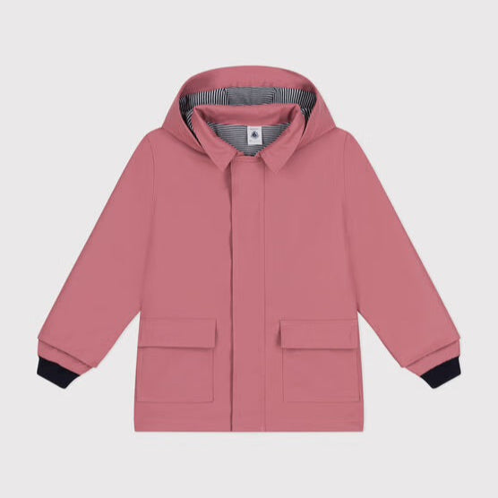 PETIT BATEAU-Kid Hooded Rain Jacket