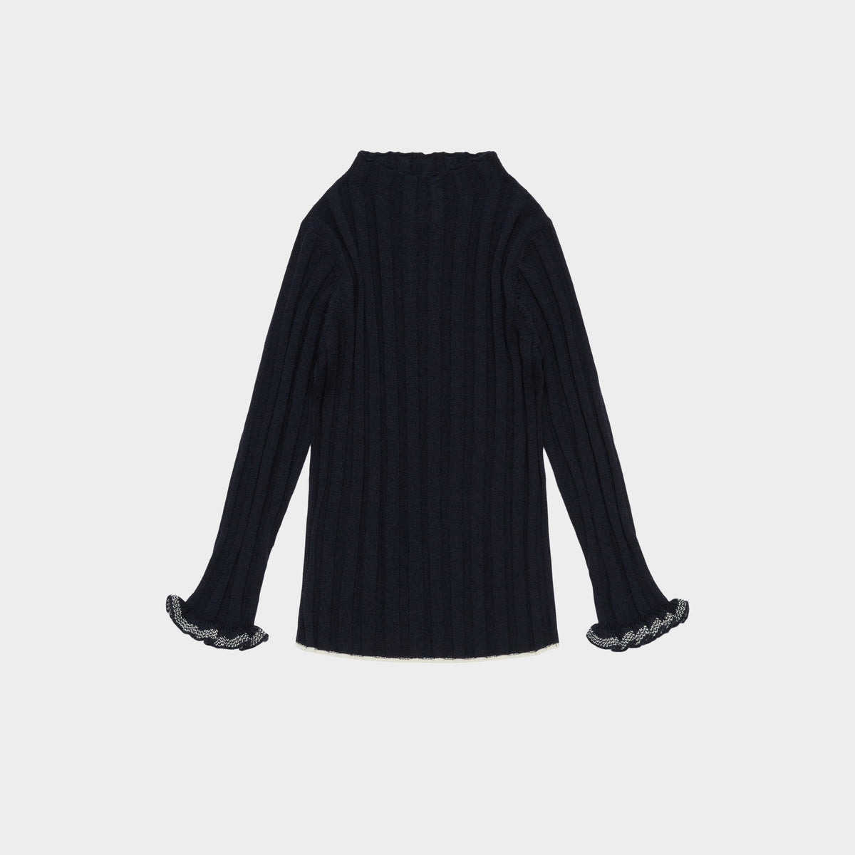 FUB-High Neck Blouse Dark Navy